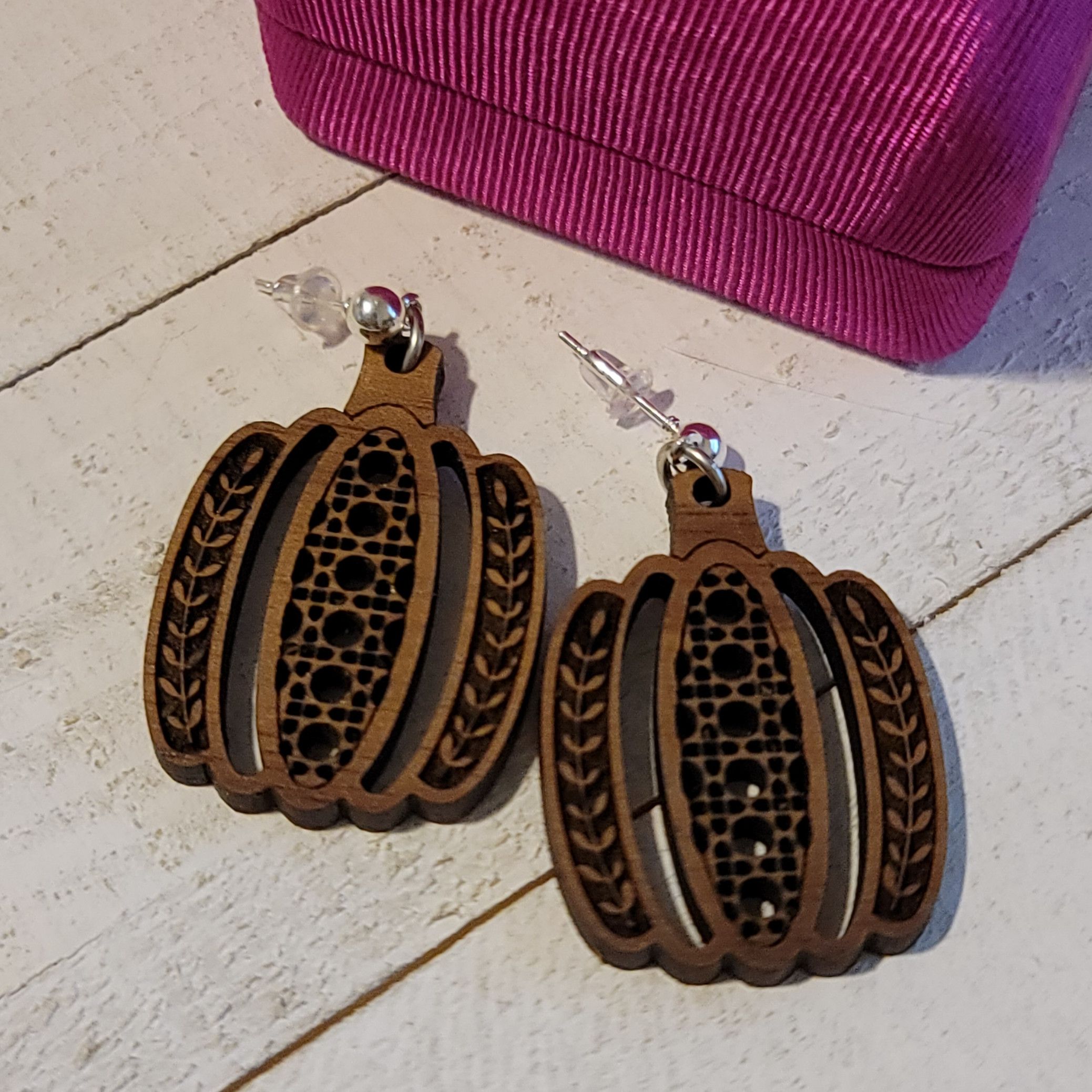 Handmade Rustic Style Pumpkin Earrings Size ONE SIZE - 3 Thumbnail