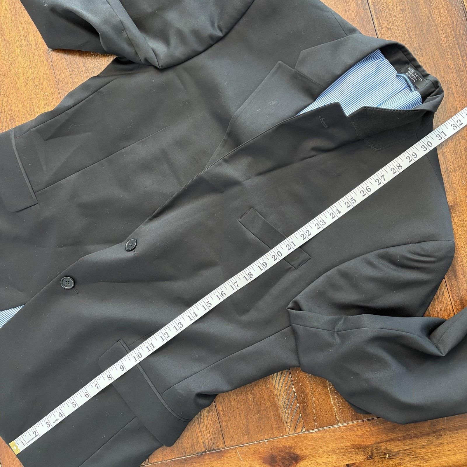 Tommy Hilfiger Tommy Hilfiger Blazer Mens 42S Black Wool Suit Jacket Size 42S - 10 Thumbnail