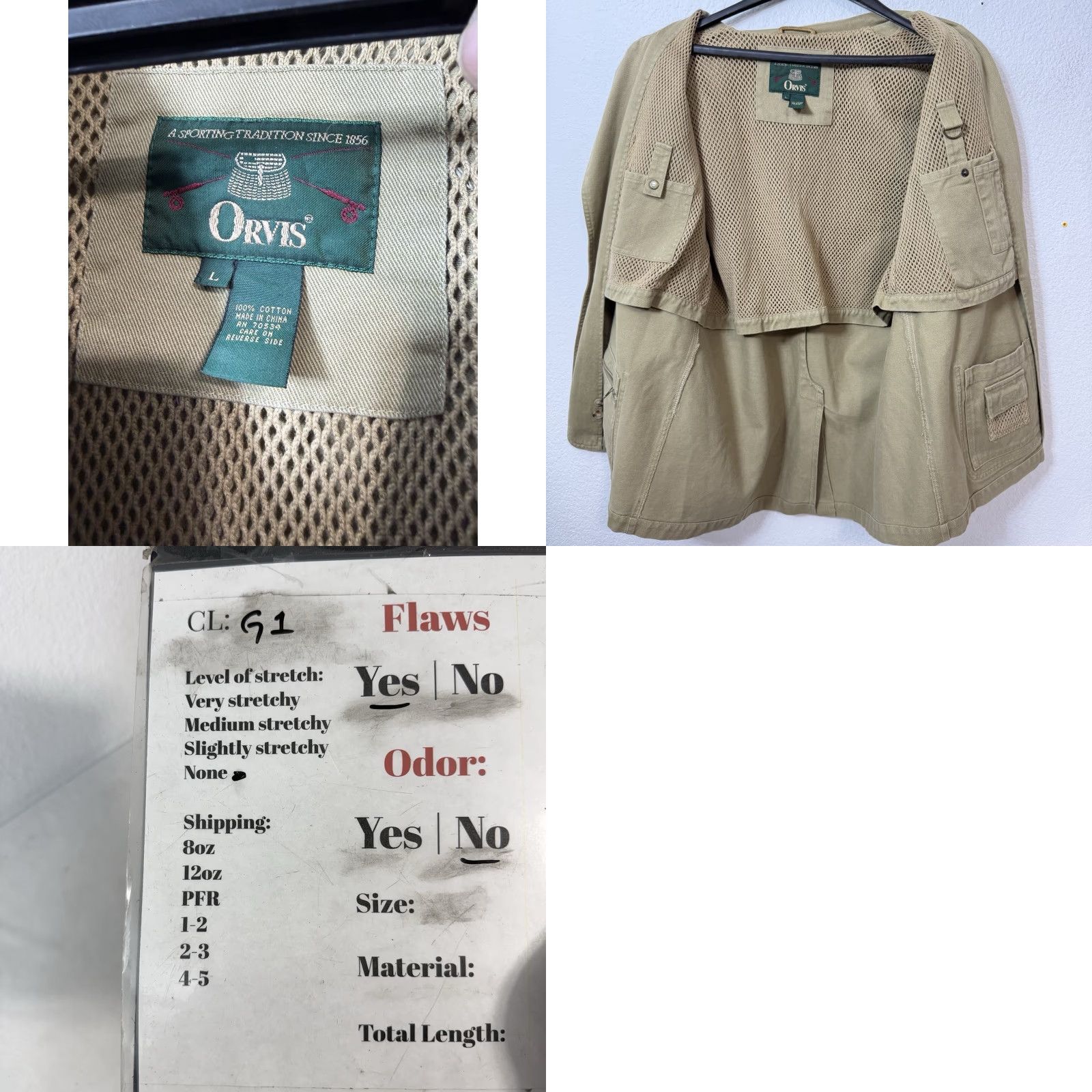 Orvis VINTAGE Orvis Jacket Field Mens Brown Khaki Large L Adult Mens Coat Handbags? Size US L / EU 52-54 / 3 - 9 Thumbnail