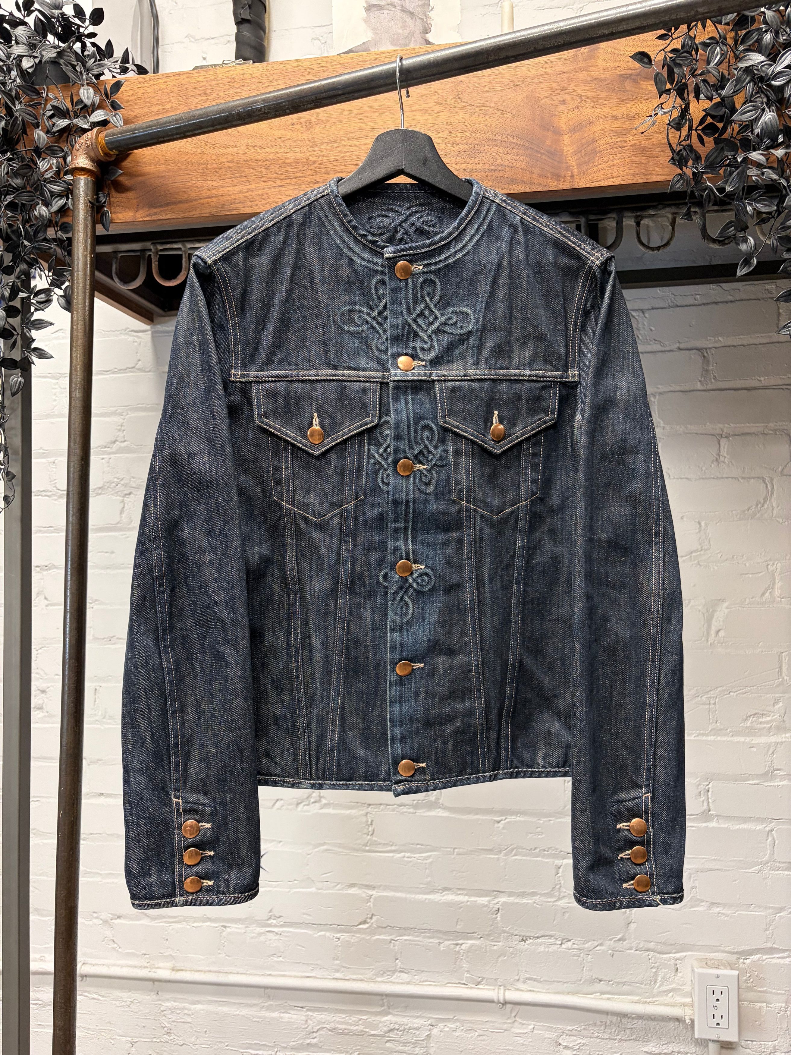 Jean Paul Gaultier Pour Homme Collarless Denim Jacket