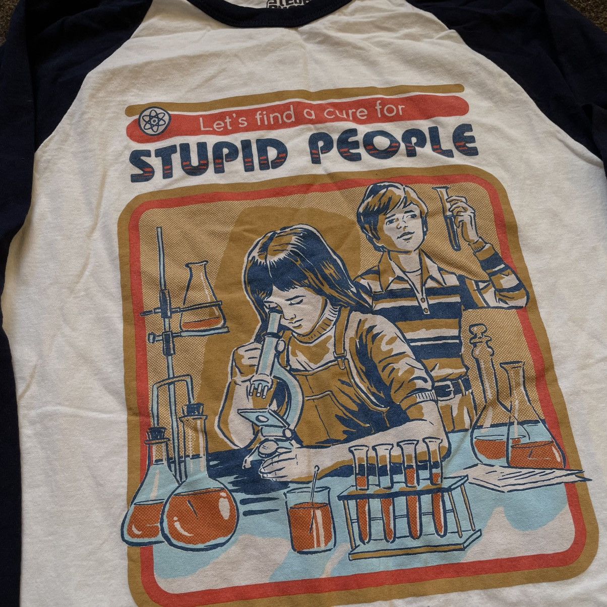 Vintage Vintage Y2K Stupid People Graphic Tee Raglan Faded Grunge M Size US M / EU 48-50 / 2 - 4 Thumbnail