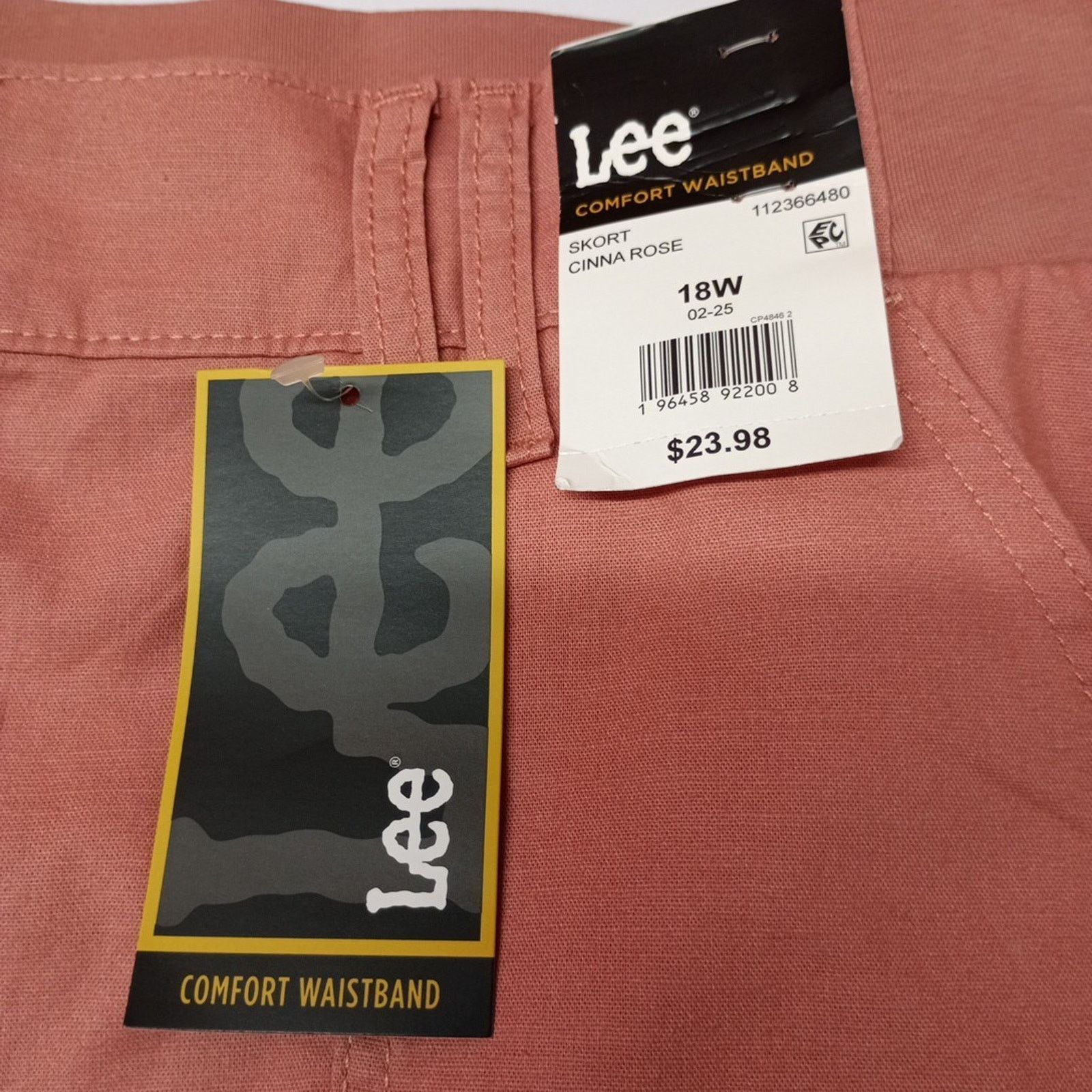 Lee Lee Women's Skort Size 18W Comfort Stretch Waist Cinna Rose Size 36" / US 14 / IT 50 - 2 Thumbnail