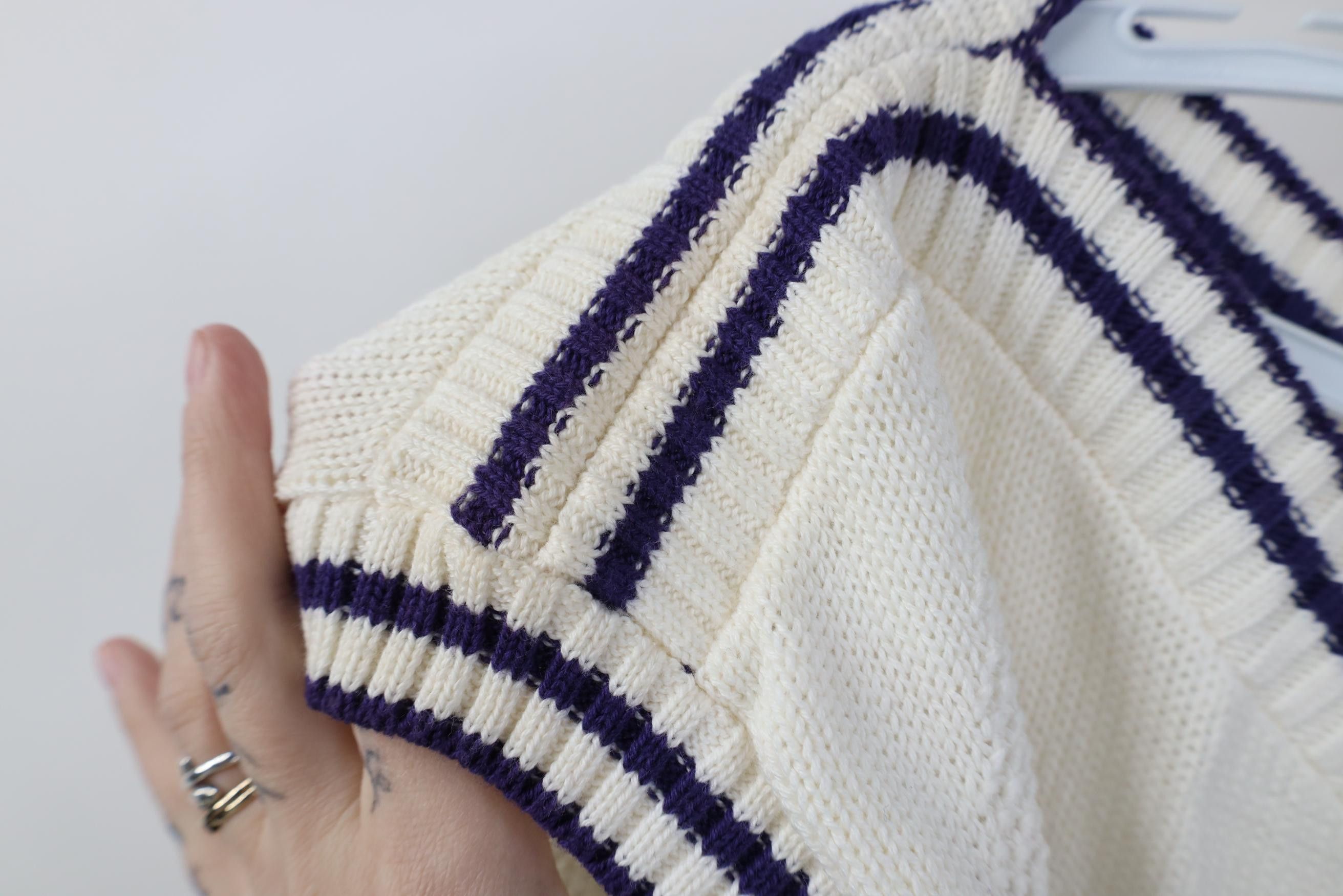 Vintage Deadstock Vintage 70s Streetwear Knit Sweater White USA Size M / US 6-8 / IT 42-44 - 10 Thumbnail
