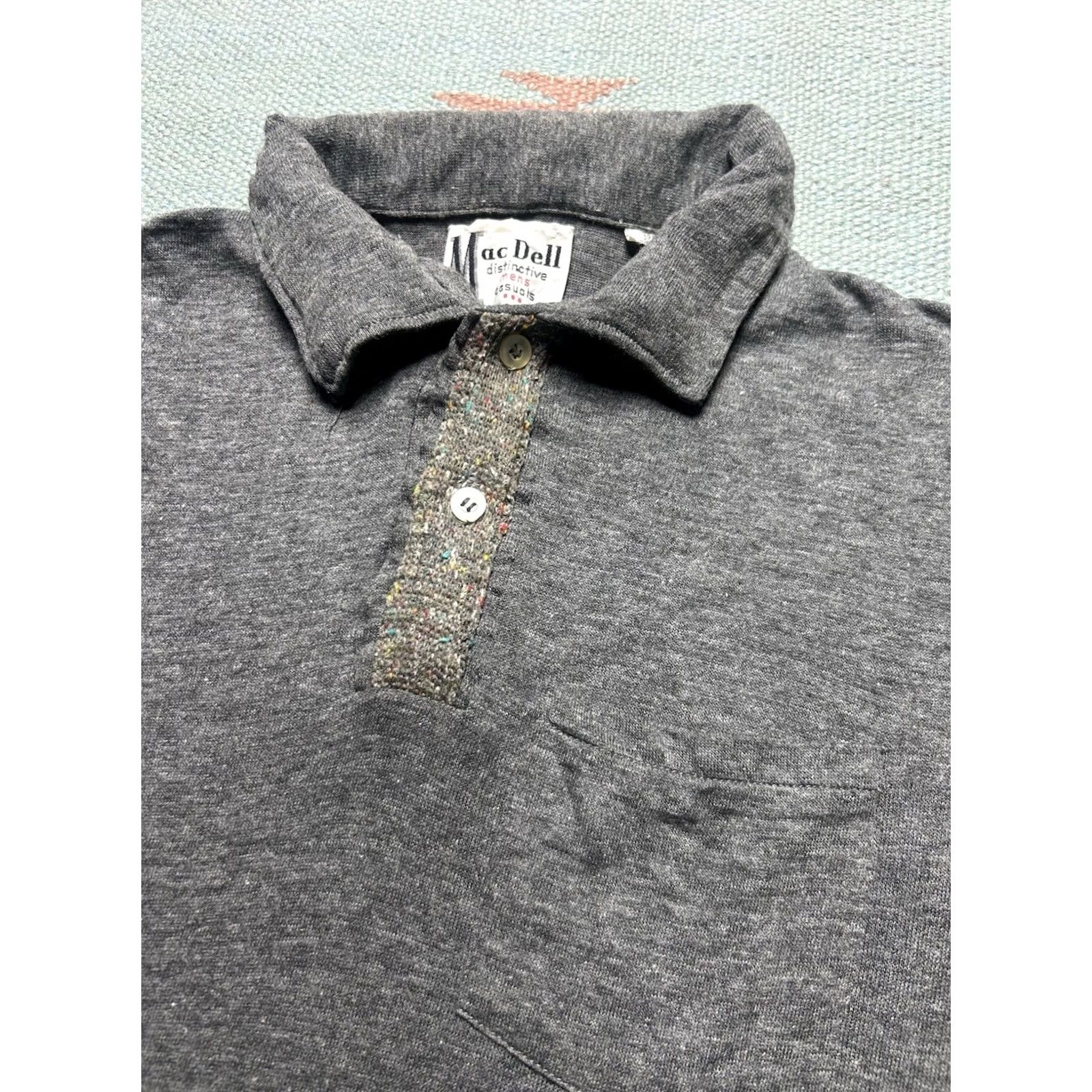 Vintage VINTAGE Polo Shirt Long Sleeve 1960s Black Distressed M/L Size US M / EU 48-50 / 2 - 3 Thumbnail