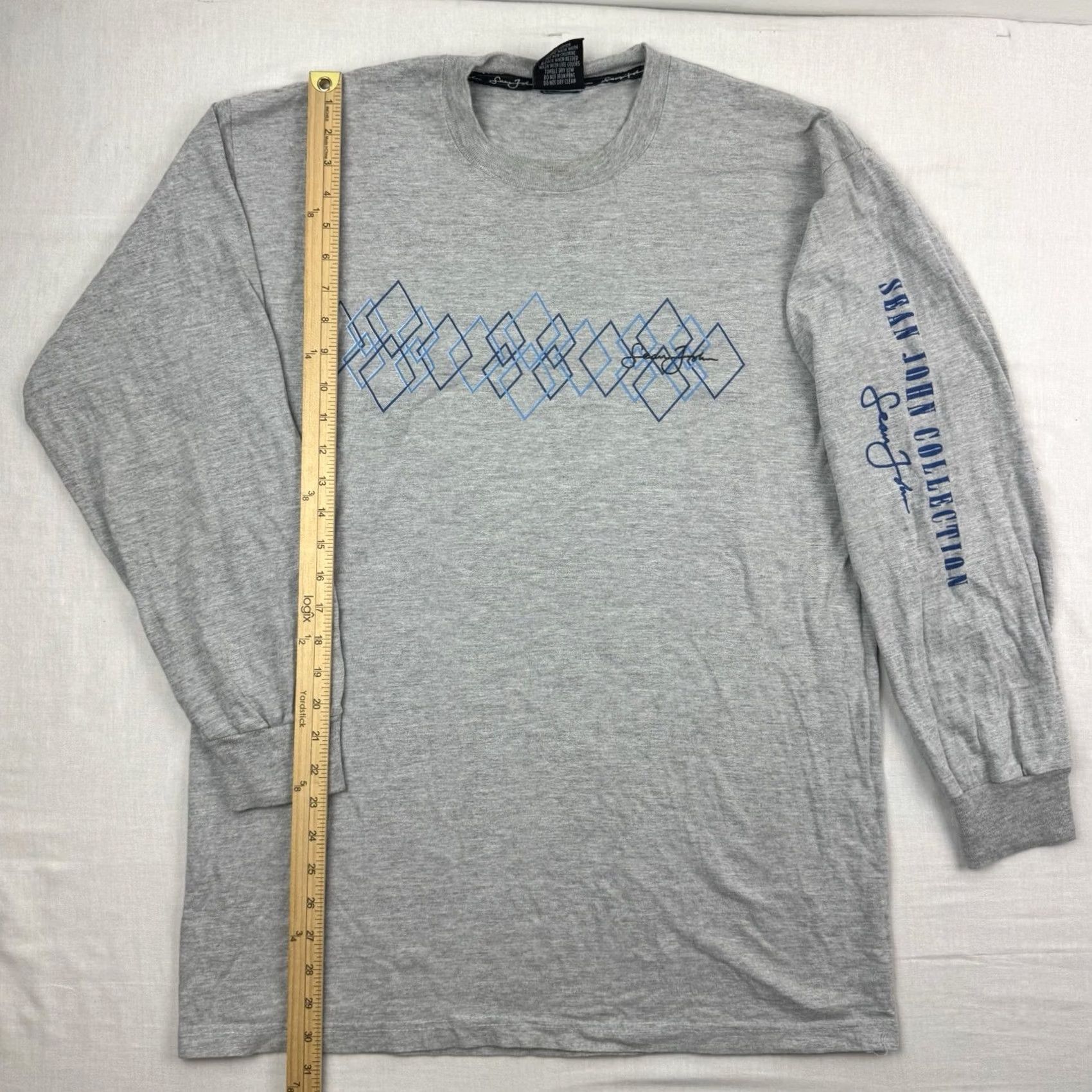 Sean John VINTAGE Sean John Long Sleeve T Shirt Adult L Gray Cotton Hip Hop 90s Y2K Mens Size US L / EU 52-54 / 3 - 7 Thumbnail