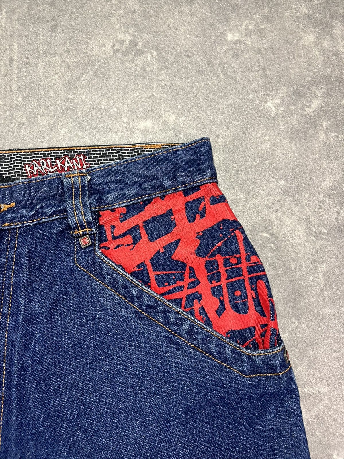 Karl Kani Karl Kani Printed Big Pockets Logo Long Denim Jorts Shorts Size US 30 / EU 46 - 7 Thumbnail