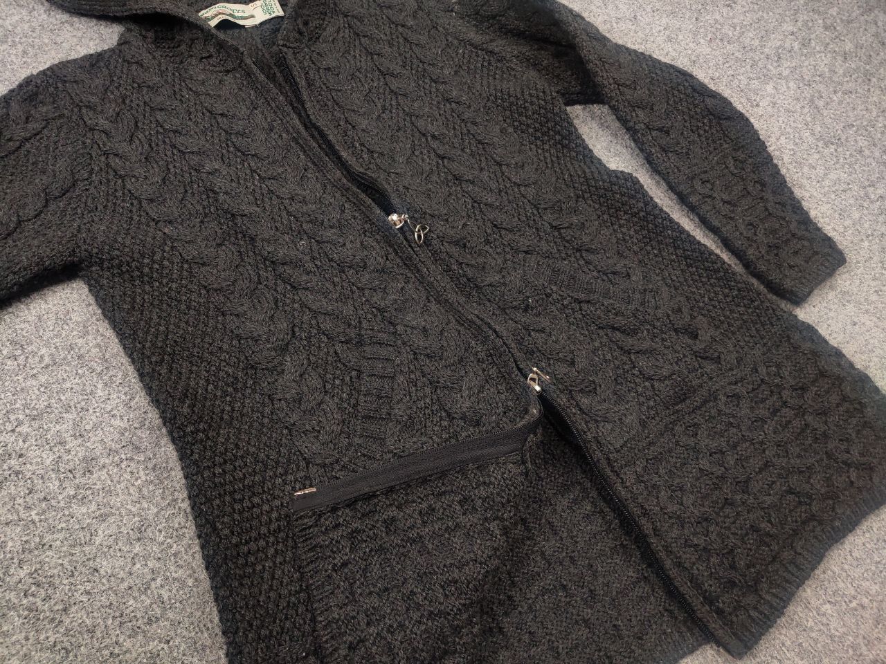 Aran Crafts Aran Crafts Vintage wool Zip Hoodie Knit Cable Gray Sweater Size S / US 4 / IT 40 - 9 Thumbnail