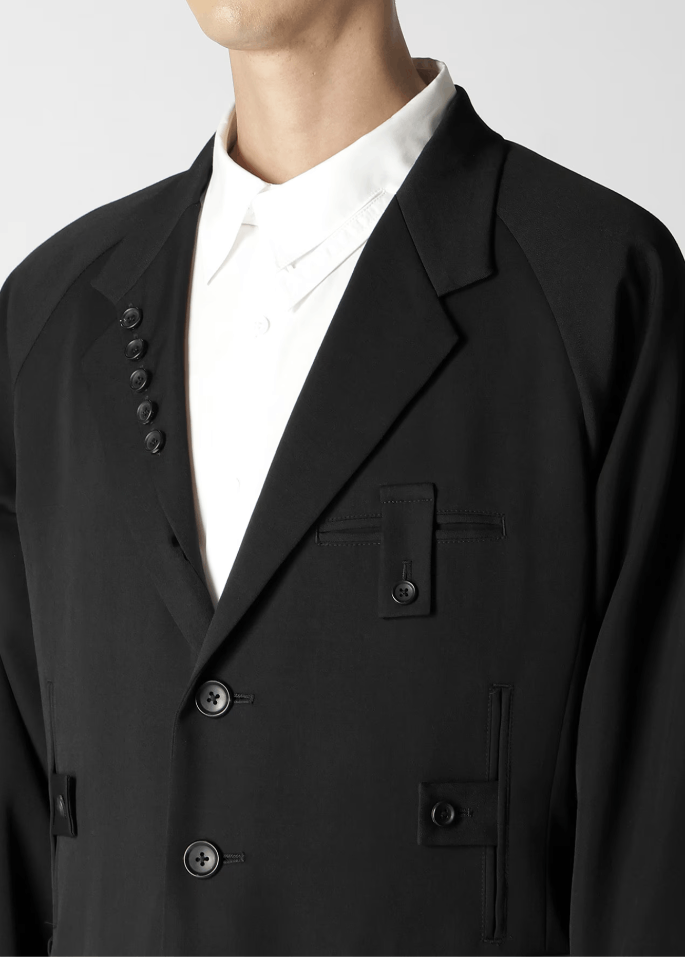Yohji Yamamoto Yohji Yamamoto Pour Homme W/Gabardine LAPEL BUTTON 5PK JKT Size US L / EU 52-54 / 3 - 8 Thumbnail
