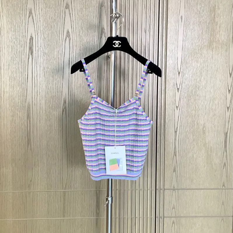 Chanel Chanel Lavender Cashmere Sleeveless Cropped Top 0089 Size S / US 4 / IT 40 - 1 Thumbnail
