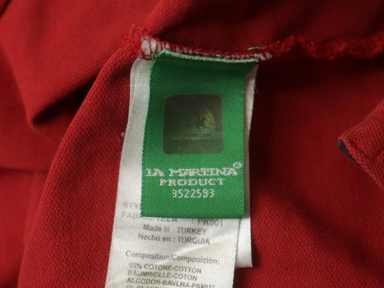 La Martina LA MARTINA Red Cotton Collared Slim Fit Polo Shirt Size M Size US M / EU 48-50 / 2 - 7 Thumbnail