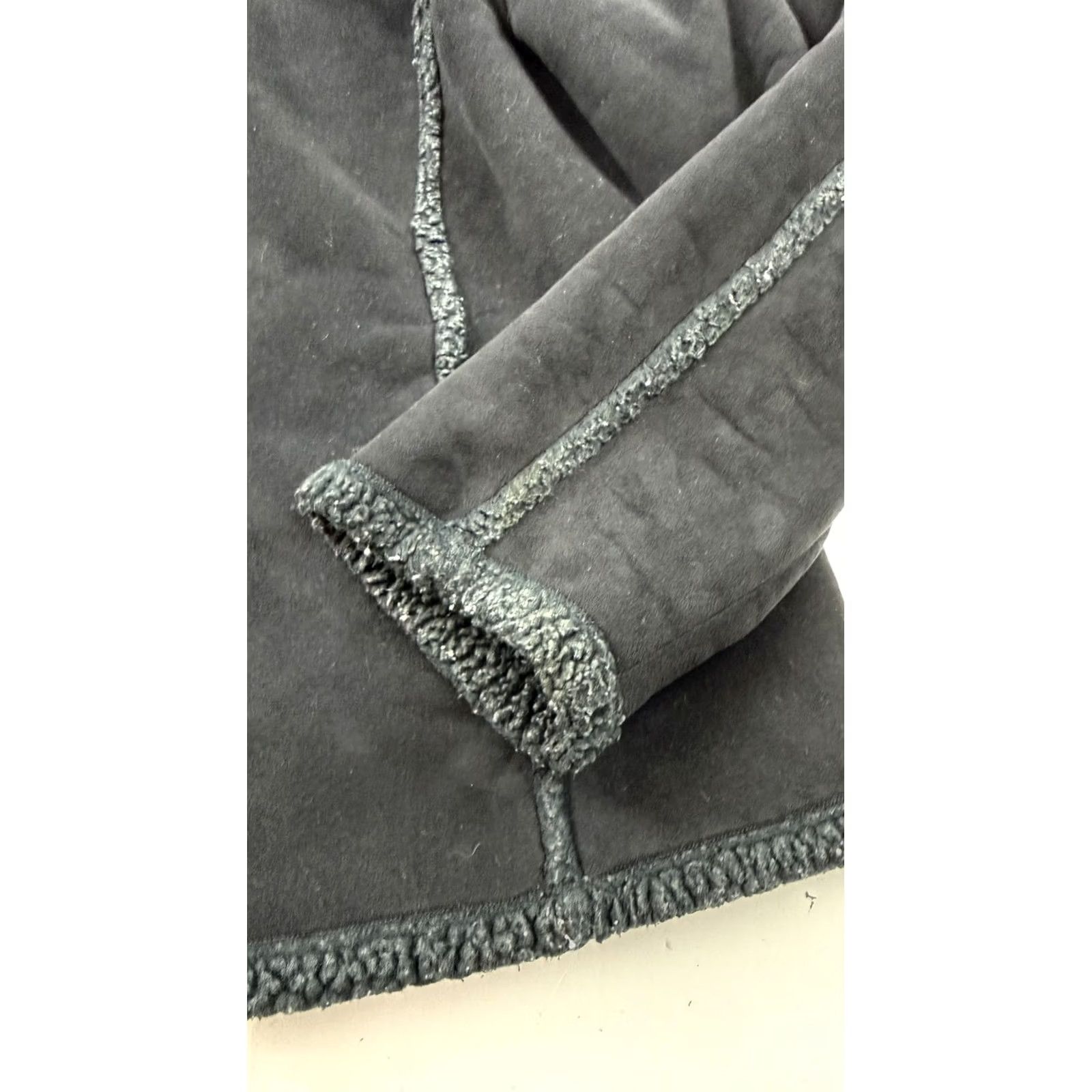 Vintage L.L.Bean Jacket Womens Medium Black Hooded Sherpa Lined Full Zip Fleece Warm Size M / US 6-8 / IT 42-44 - 3 Thumbnail