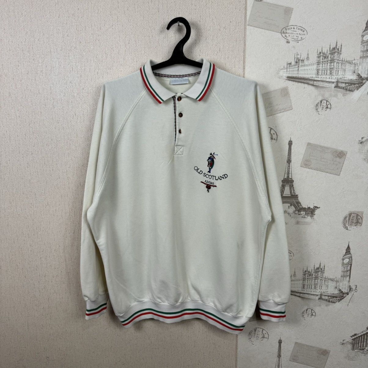 Adidas Vintage Adidas Old Scotland Sweartshirt Sz L Beige Mens Size US L / EU 52-54 / 3 - 9 Thumbnail