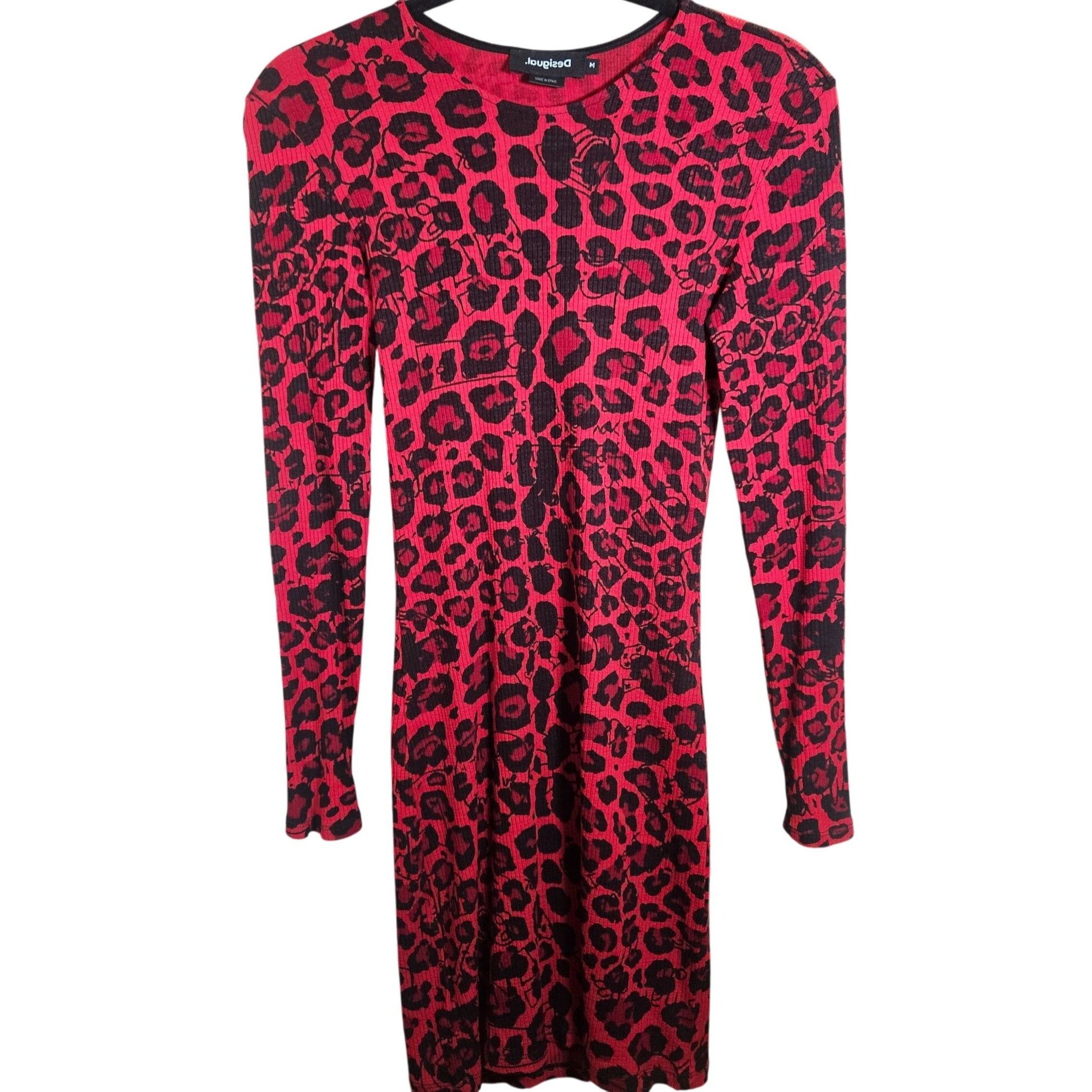 Desigual Desigual Women’s Leopard Mini Dress Red M Animal Print Whims Size M / US 6-8 / IT 42-44 - 2 Thumbnail