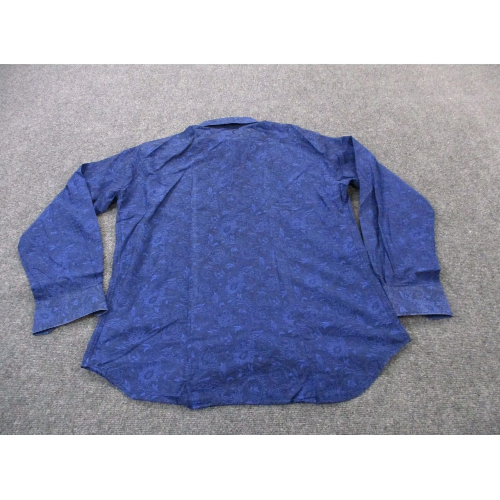 Etro ETRO Shirt Mens XL Blue Camice Paisley Dress Business Lightweight Italy Size 46R - 7 Thumbnail
