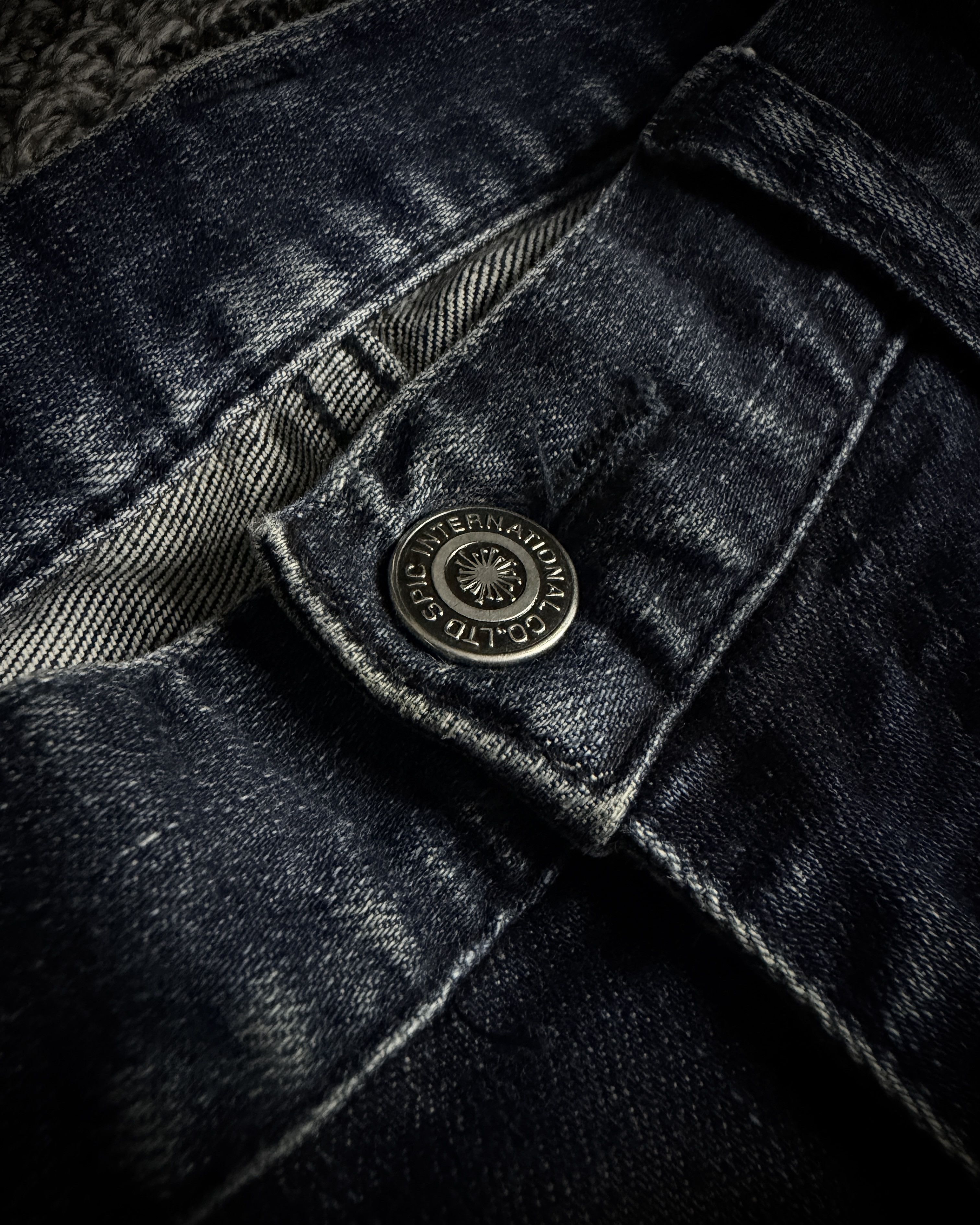 Tornado Mart Tornado Mart Black Whiskered Faded Skinny Denim Size US 31 - 6 Thumbnail