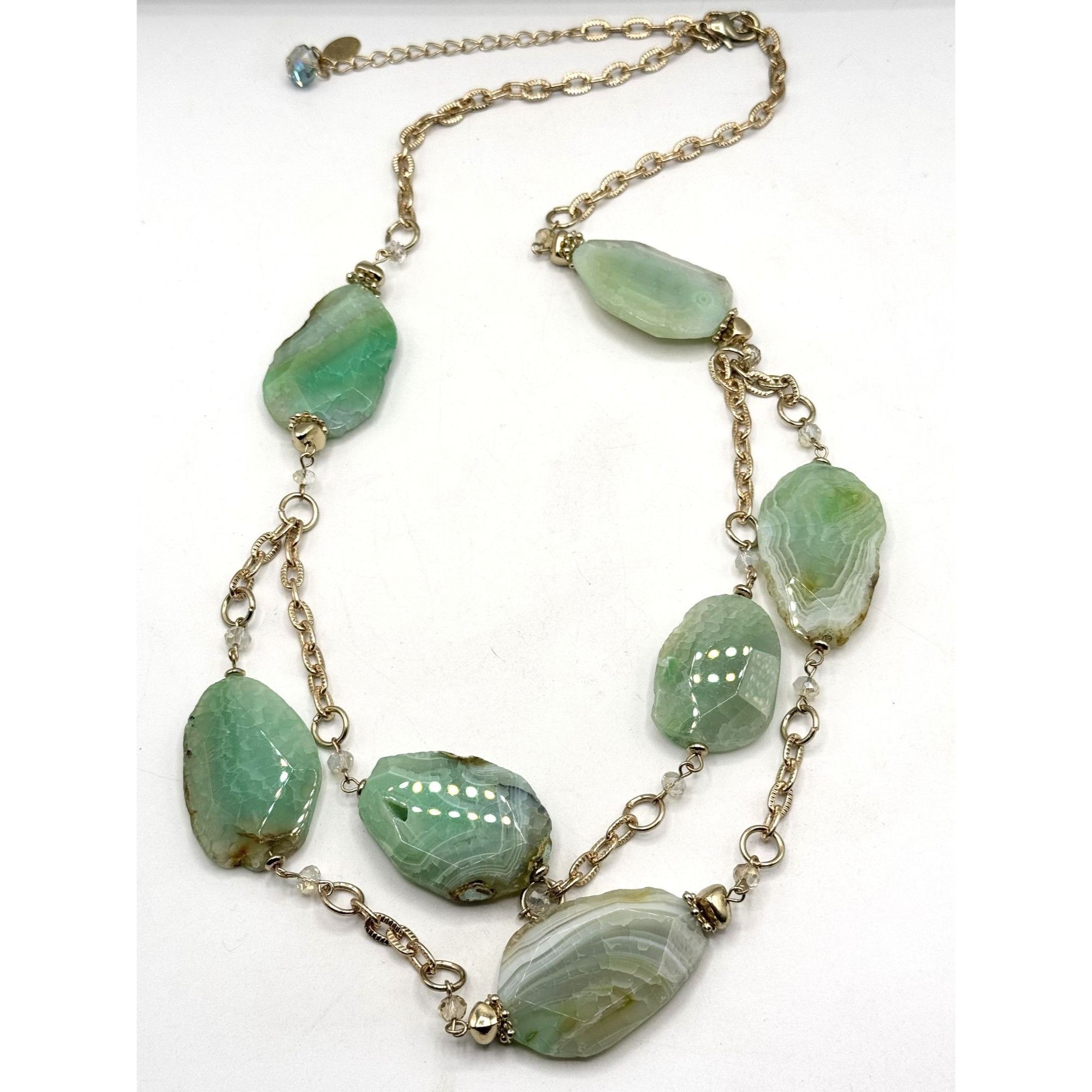 Vintage Green semi precious geode crystal necklace Size ONE SIZE - 5 Thumbnail