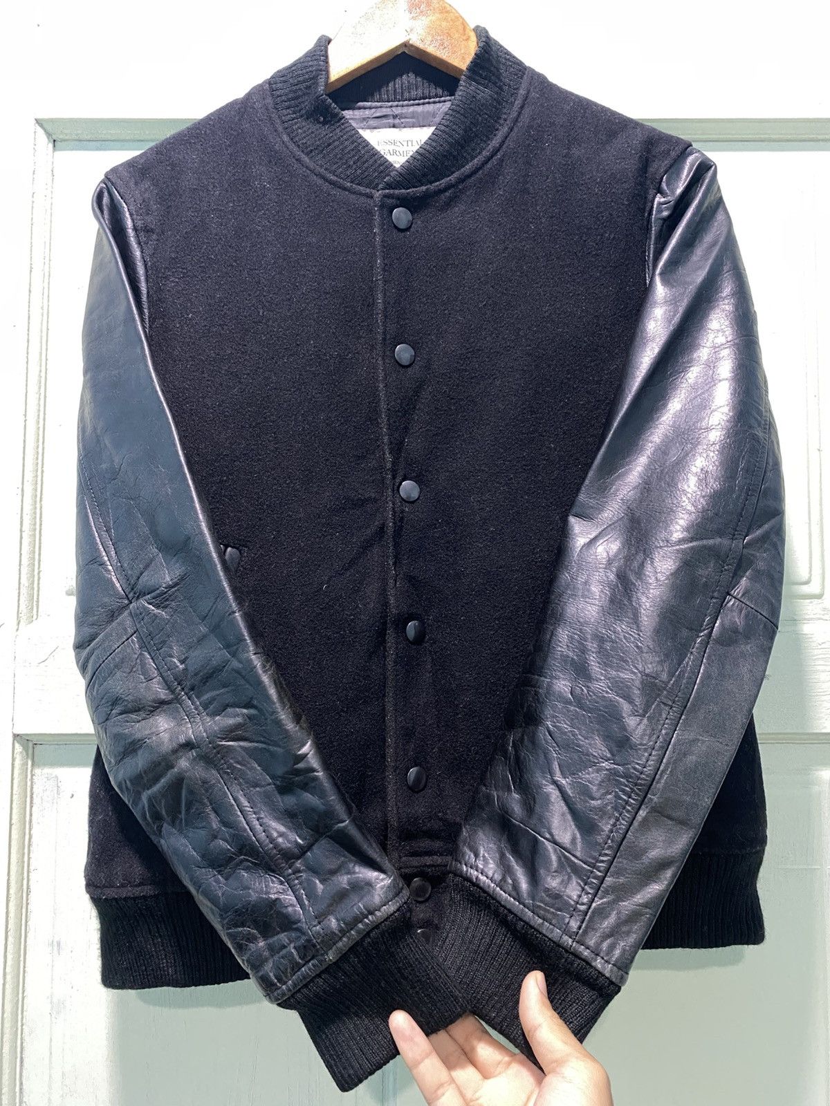 BIGI BIGI ESSENTIAL GARMENT MEN’S VARSITY WOOL SLEEVE LEATHER Size US M / EU 48-50 / 2 - 6 Thumbnail