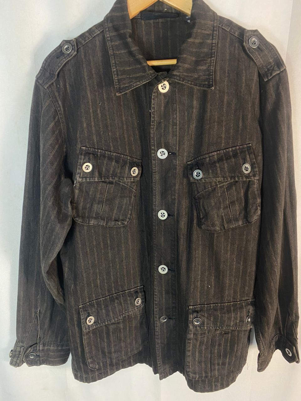 Airwalk Airwalk stripe denim button up jacket Size US L / EU 52-54 / 3 - 4 Thumbnail