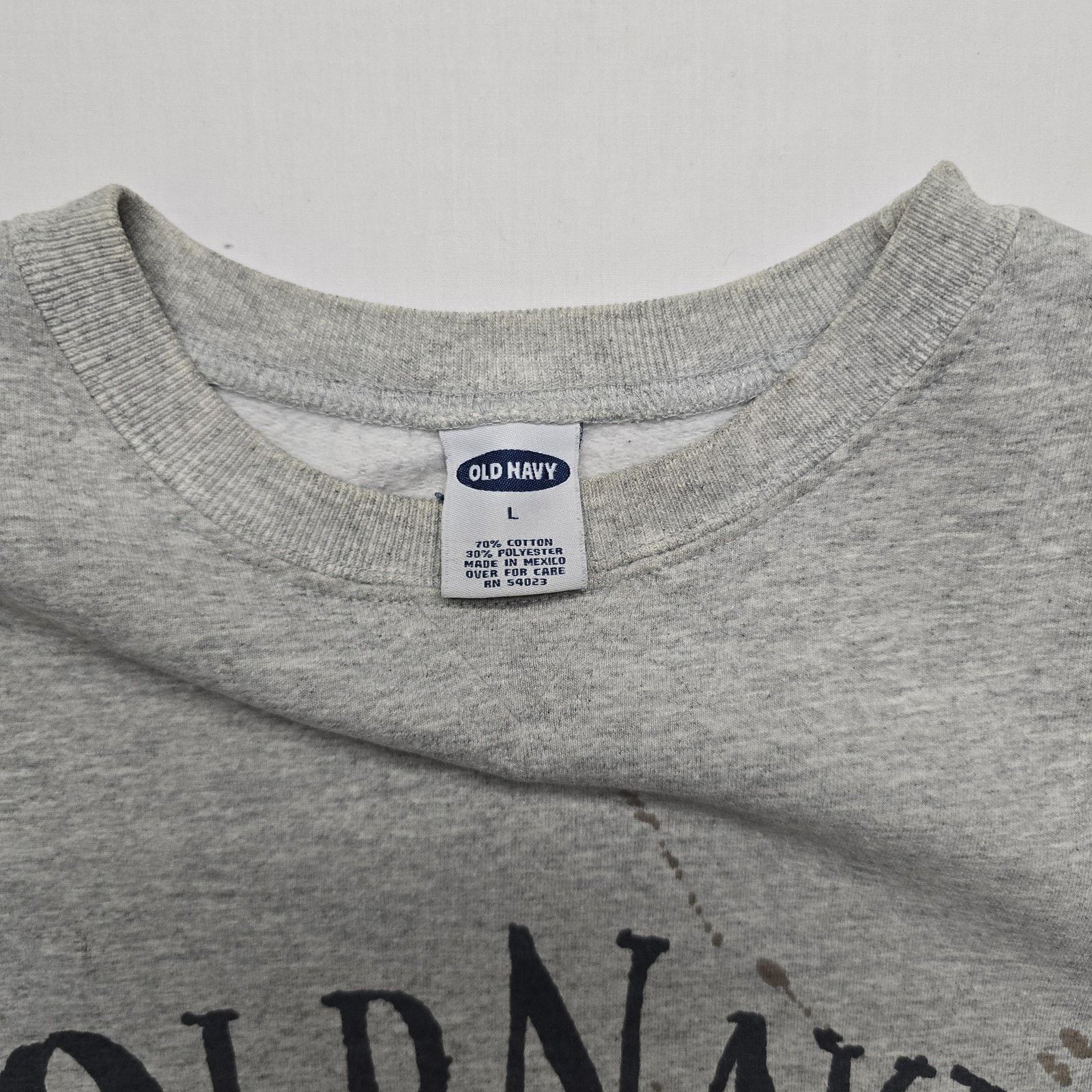 Old Navy Old Navy Sweatshirt L Gray Crewneck Logo Pullover Distressed Size US L / EU 52-54 / 3 - 8 Thumbnail