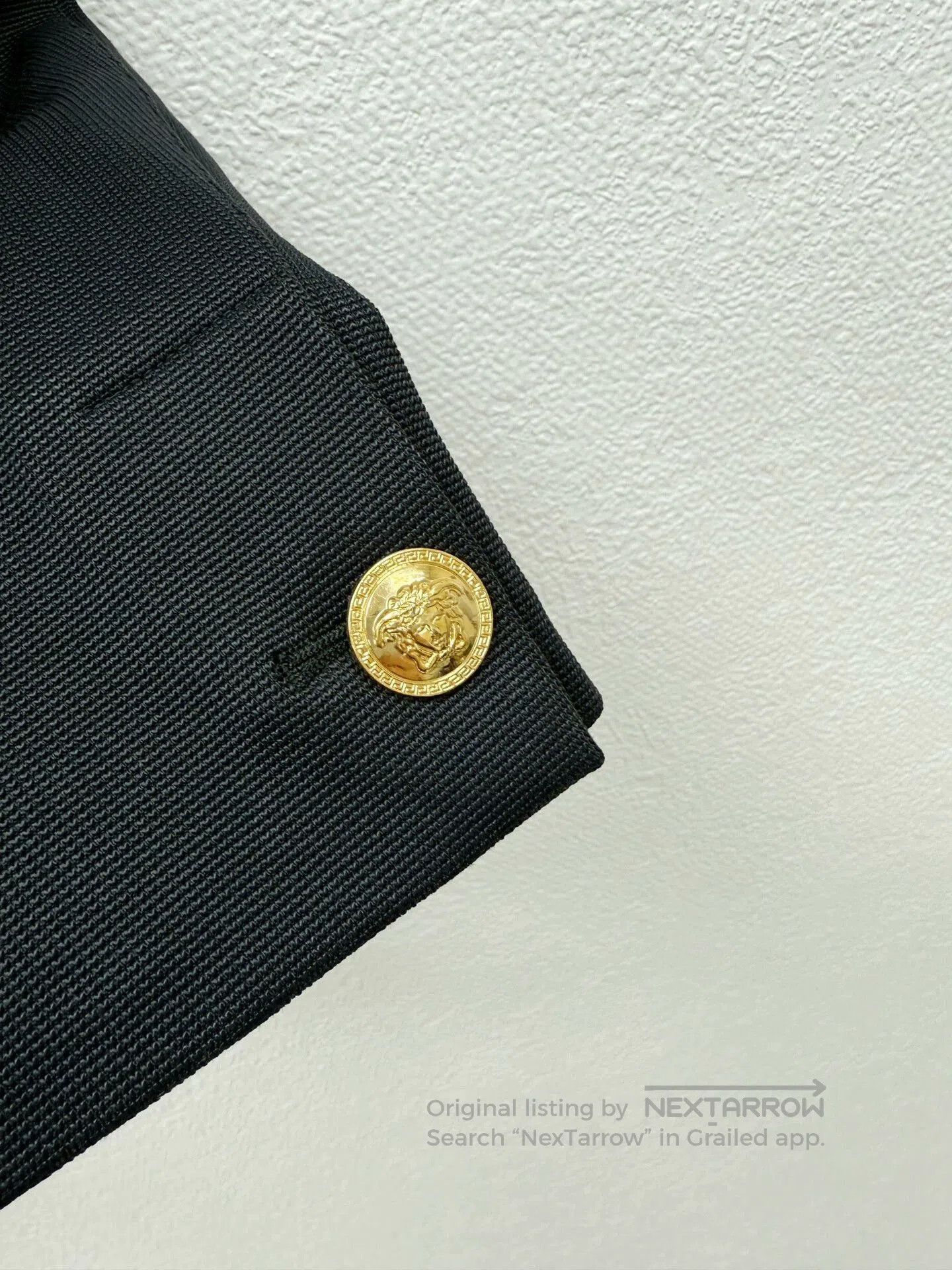 Versace VERSACE Leather Trim Casual Blazer. Size US L / EU 52-54 / 3 - 4 Thumbnail