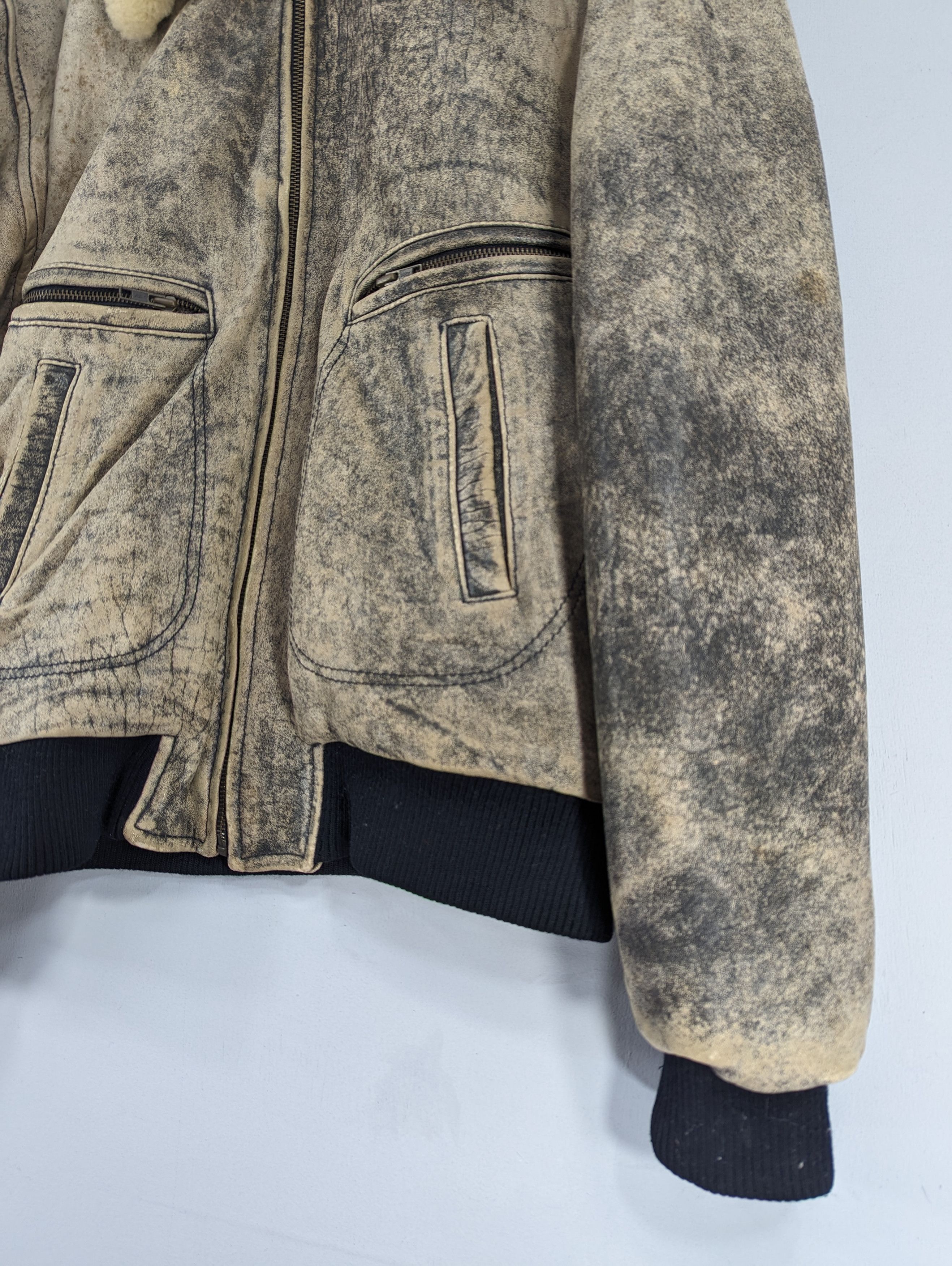 Vintage 🔥Vintage England Soft Leather Distressed Sherpa Jacket Size US L / EU 52-54 / 3 - 4 Thumbnail