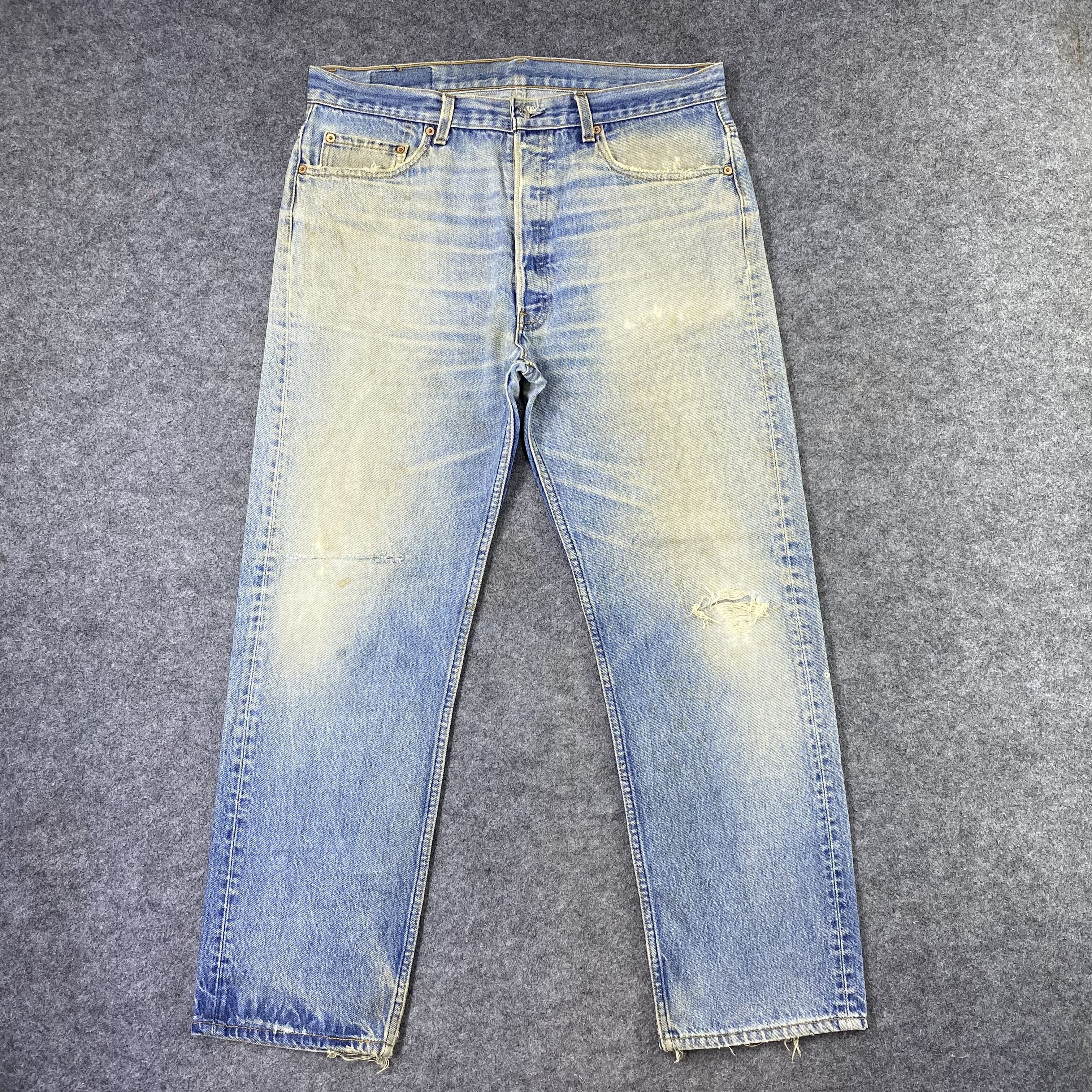Jean × Levi's × Vintage Vintage Levi's 501 Blue Wash Distressed Jeans-J1159 Size US 38 / EU 54 - 1 Thumbnail