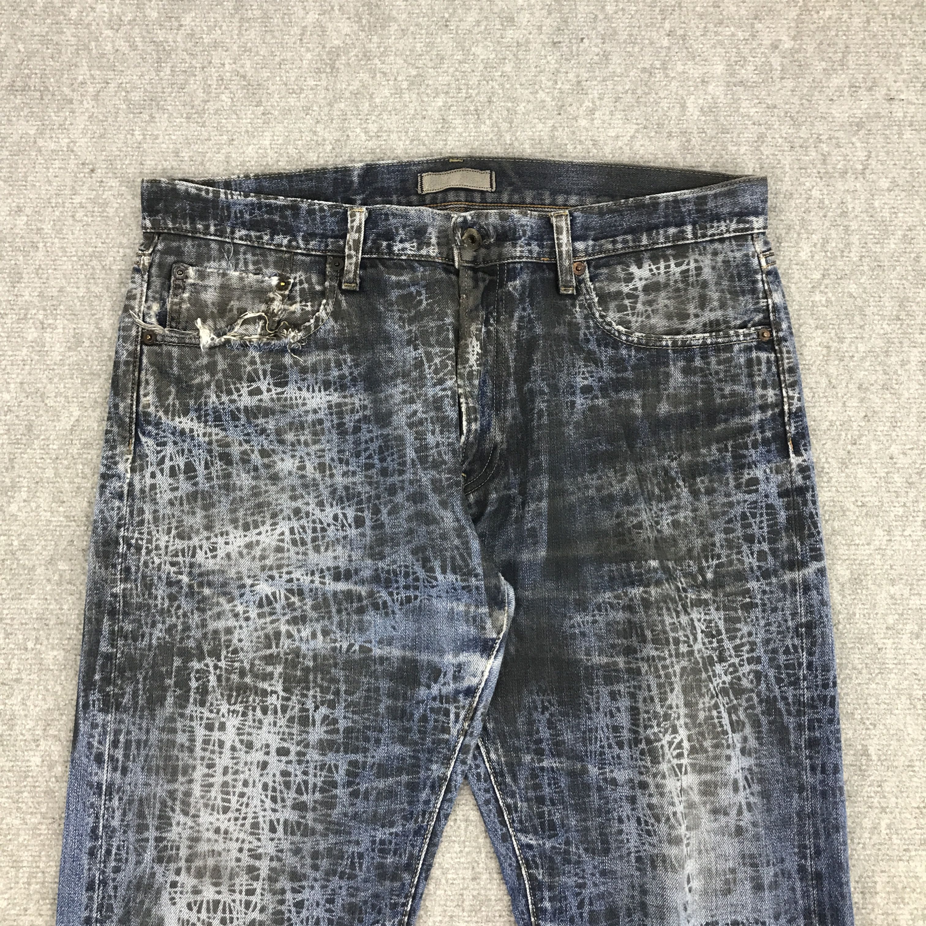 Japanese Brand × Jun Takahashi × Uniqlo JAPAN PUNK STYLE UNIQLO JEANS DENIM PANTS Size US 35 - 2 Thumbnail