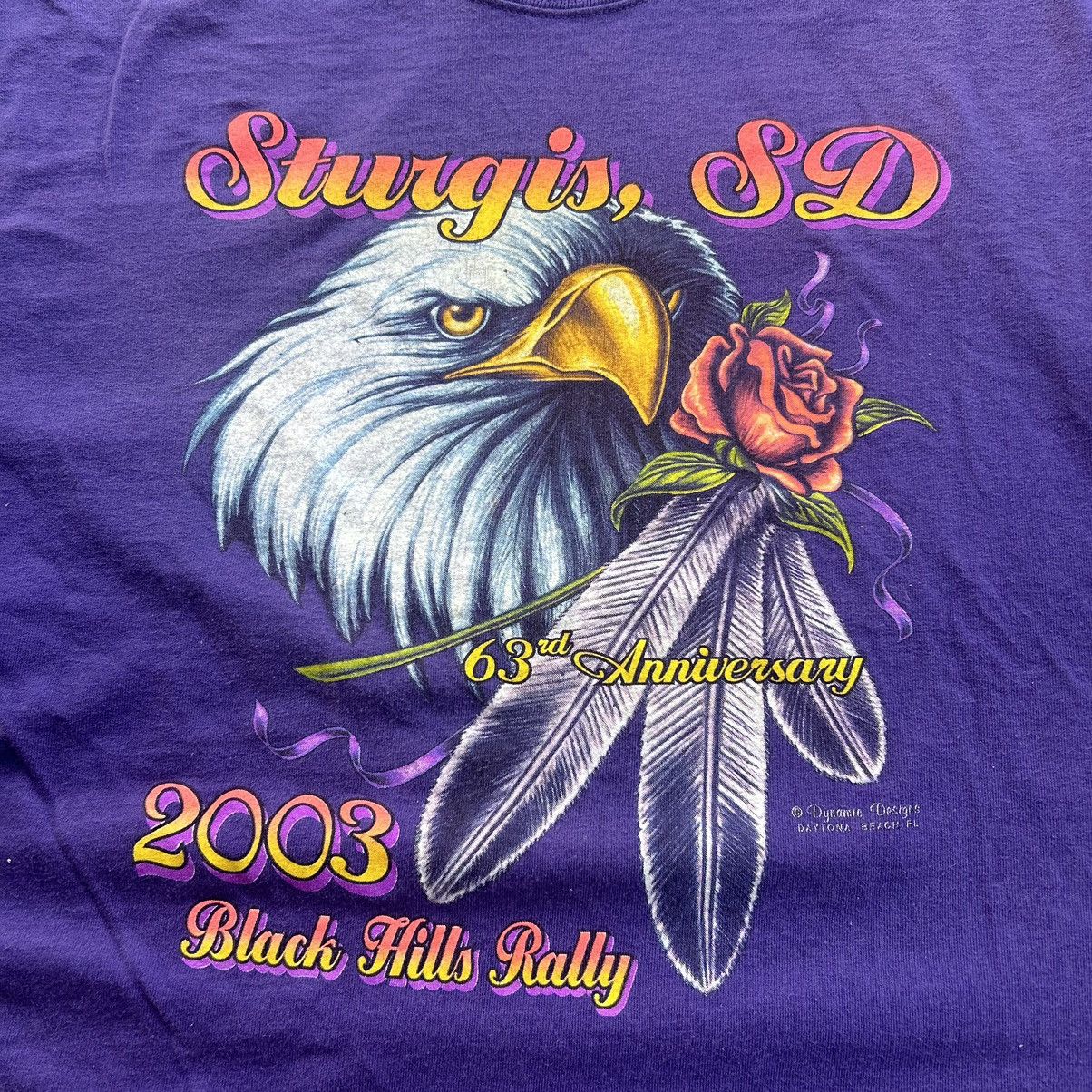 Harley Davidson × Vintage Vintage Sturgis Biker Rally Eagle Rose Graphic T Shirt Size US L / EU 52-54 / 3 - 5 Thumbnail