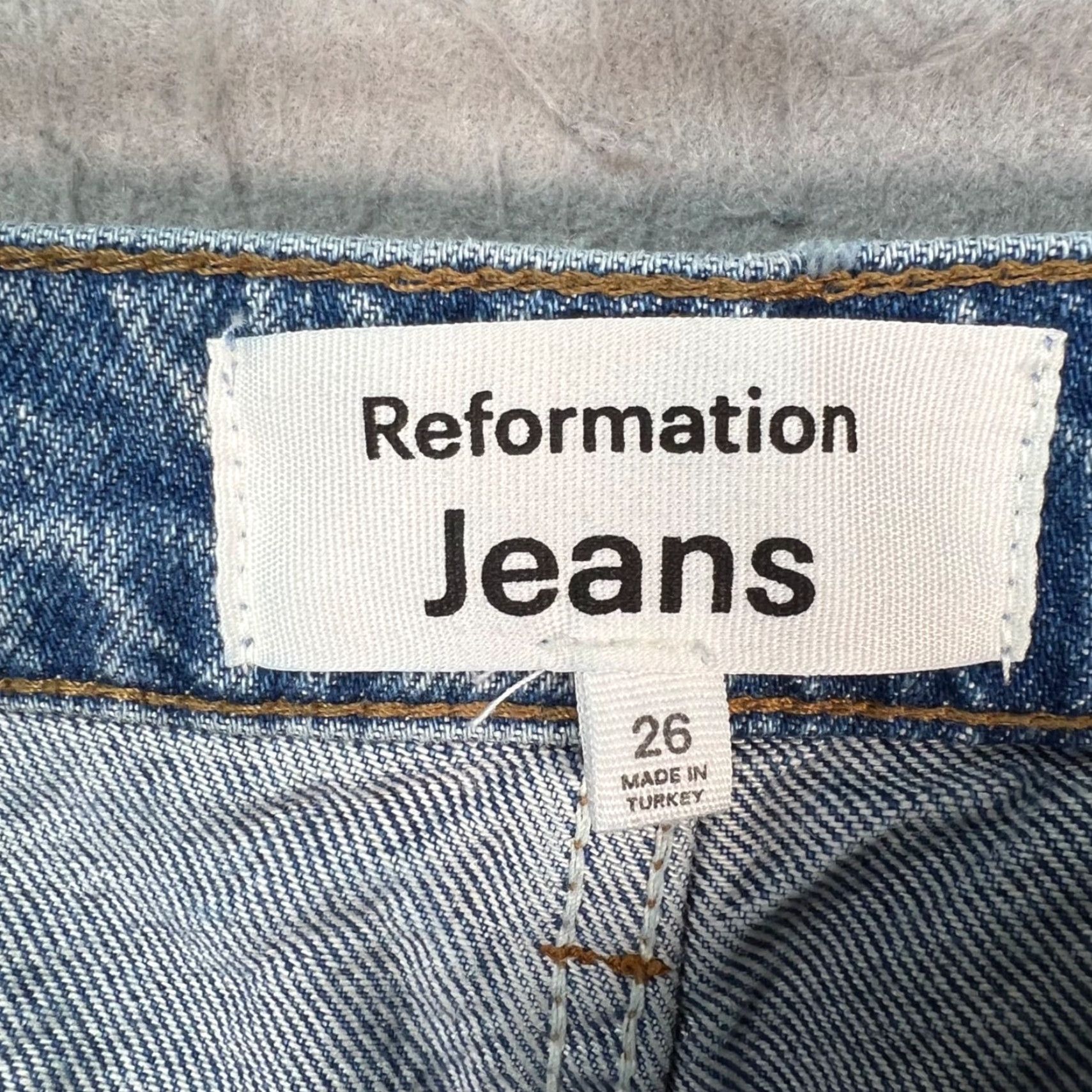 Reformation Reformation Jeans Size 26 Blue Distressed High Rise Straight Denim 5-Pocket Womens/Vintage No Shirt/Hoodie? Size 26" / US 2 / IT 38 - 3 Thumbnail