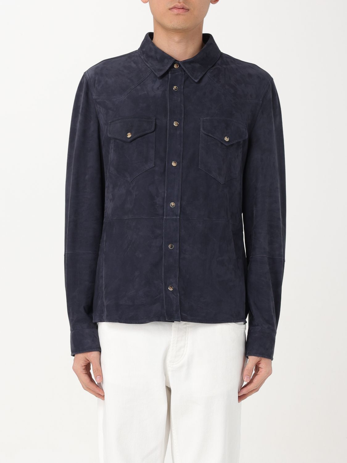 image of Brunello Cucinelli Shirt Men Denim (Size Medium)