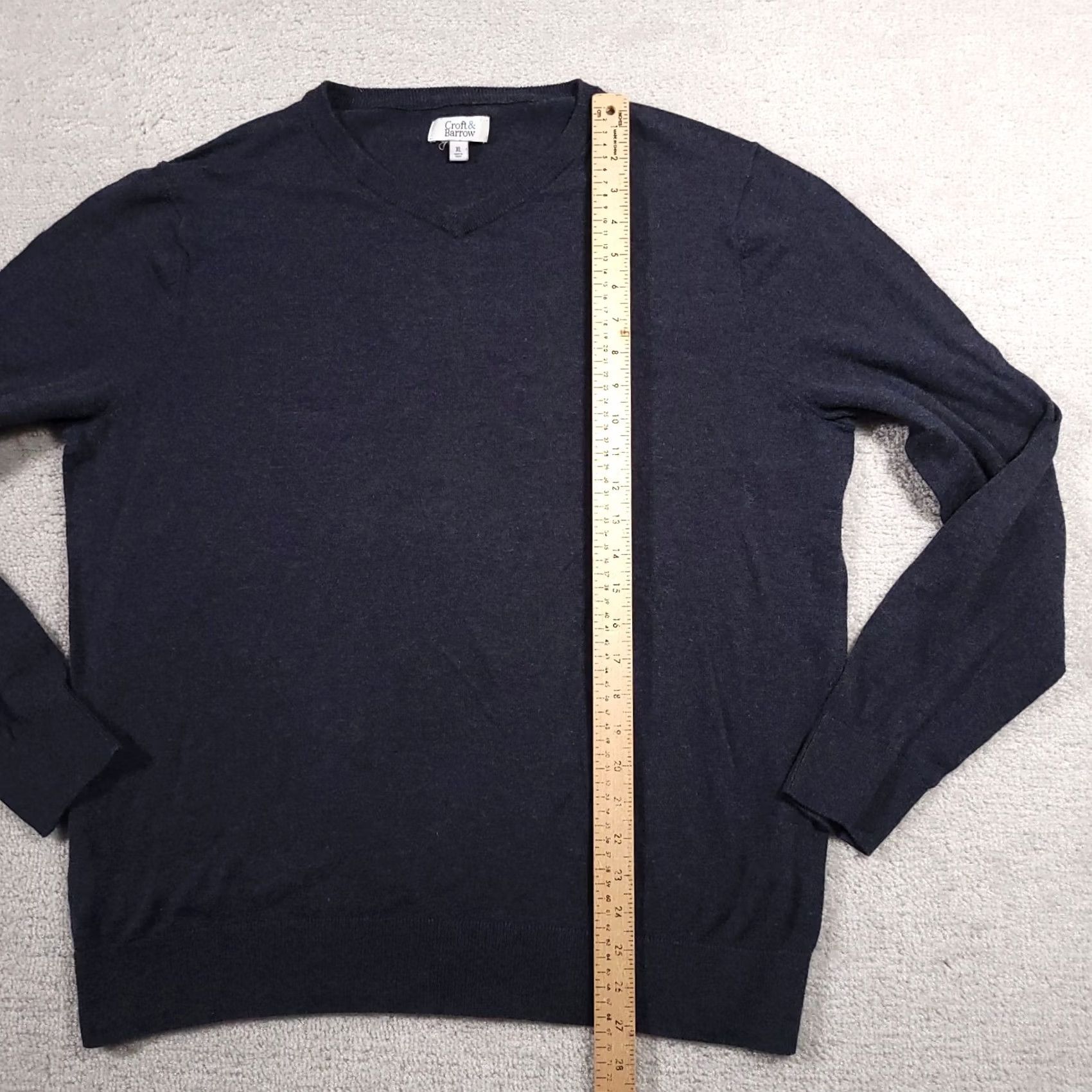 Croft & Barrow Croft & Barrow Lightweight V-Neck Sweater Mens XL Blue Long Sleeve Knit Size US XL / EU 56 / 4 - 7 Thumbnail