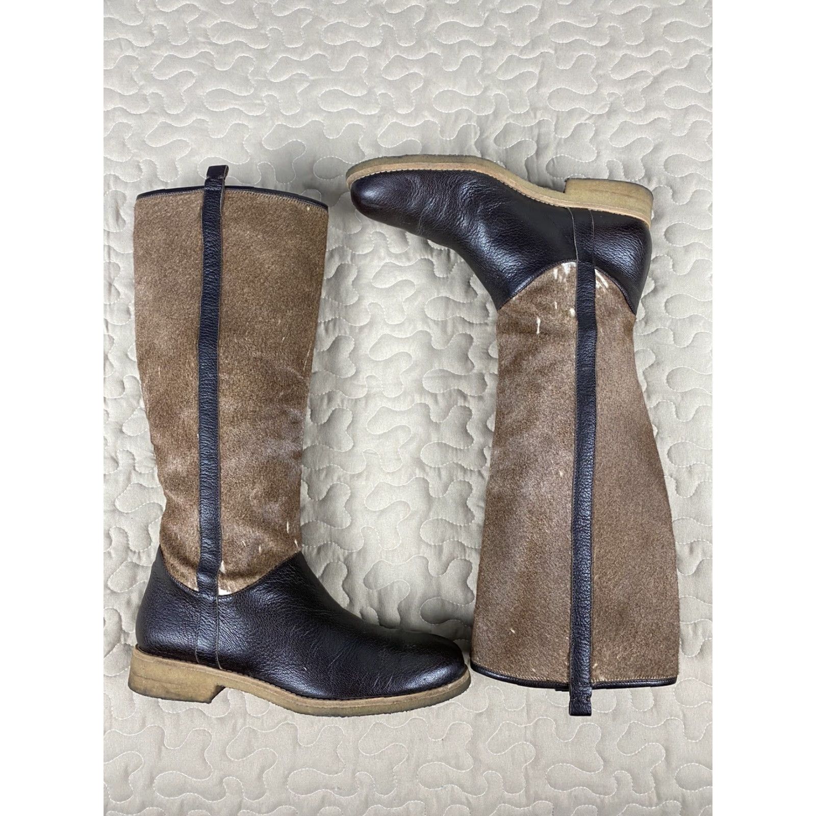 Skin VINTAGE Gunex Made In Italy Deer Skin Fur Hide Leather Riding Boots Womens Sz 6 Brown Fur Upper Lining Boots Womens US 6 Mens? Size US 6 / IT 36 - 2 Thumbnail