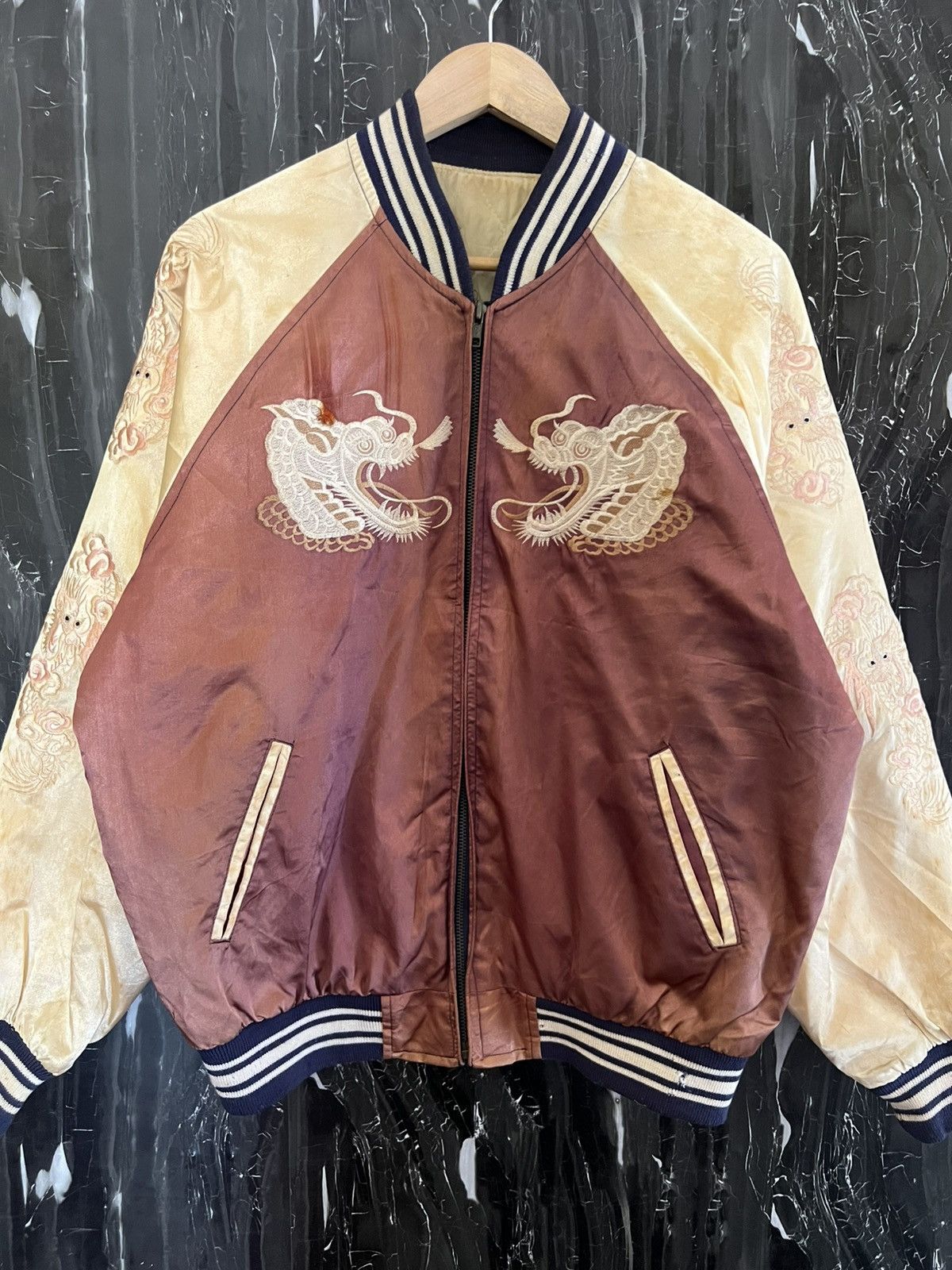 Japanese Brand Vintage Sukajan Souvenir Jacket –Japanese Embroidered Bomber Size US XL / EU 56 / 4 - 1 Thumbnail