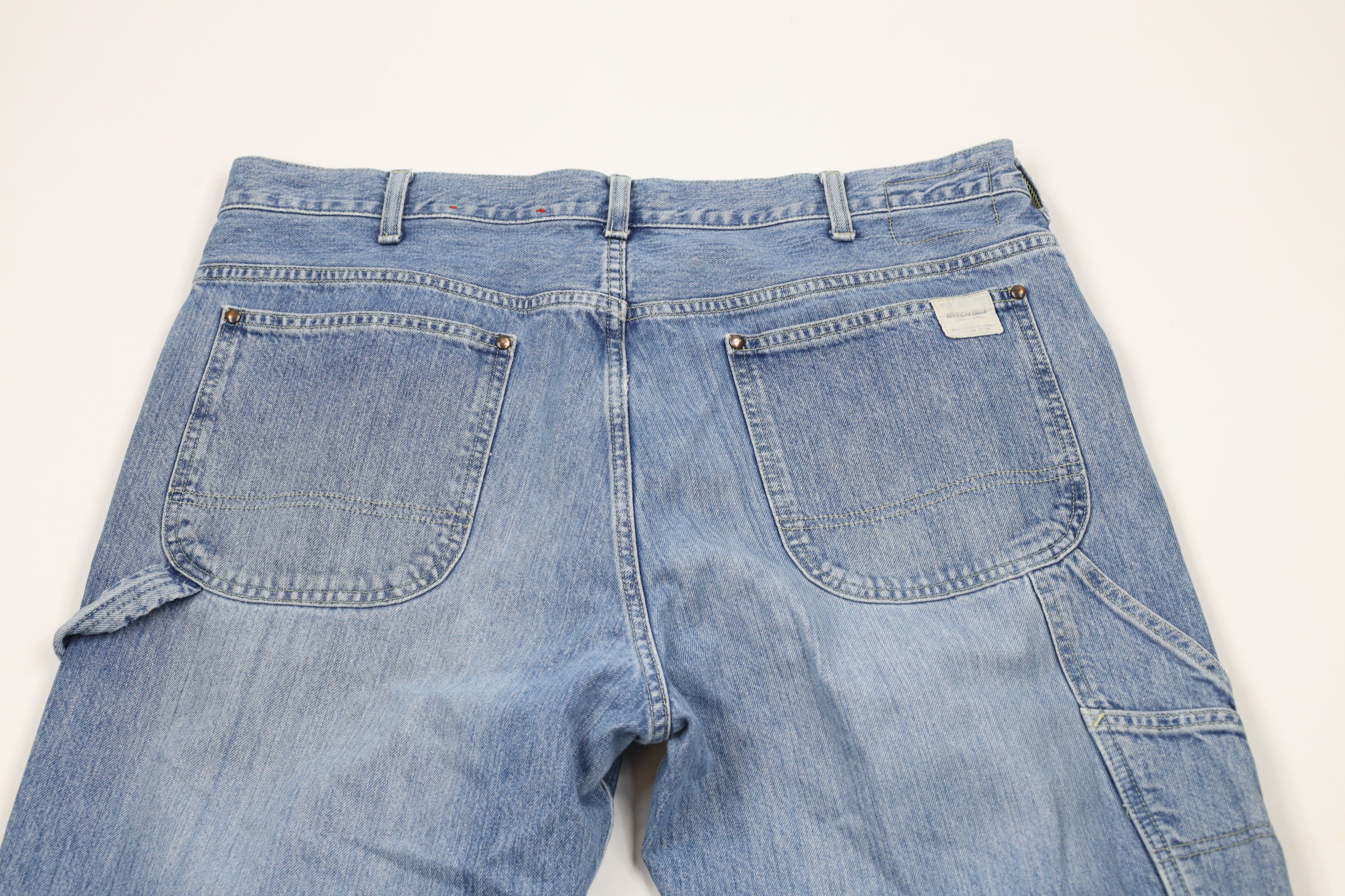 American Eagle Outfitters × Vintage Vintage 90s American Eagle Baggy Wide Leg Dungaree Jeans Size US 36 / EU 52 - 13 Thumbnail