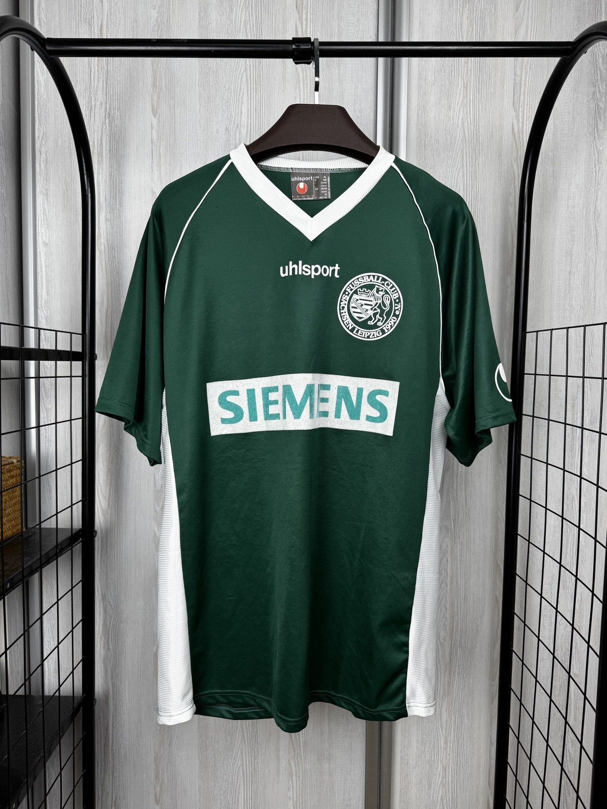 Other uhlsport vintage FC Sachsen Leipzig #13 match worn jersey Size US XL / EU 56 / 4 - 1 Thumbnail