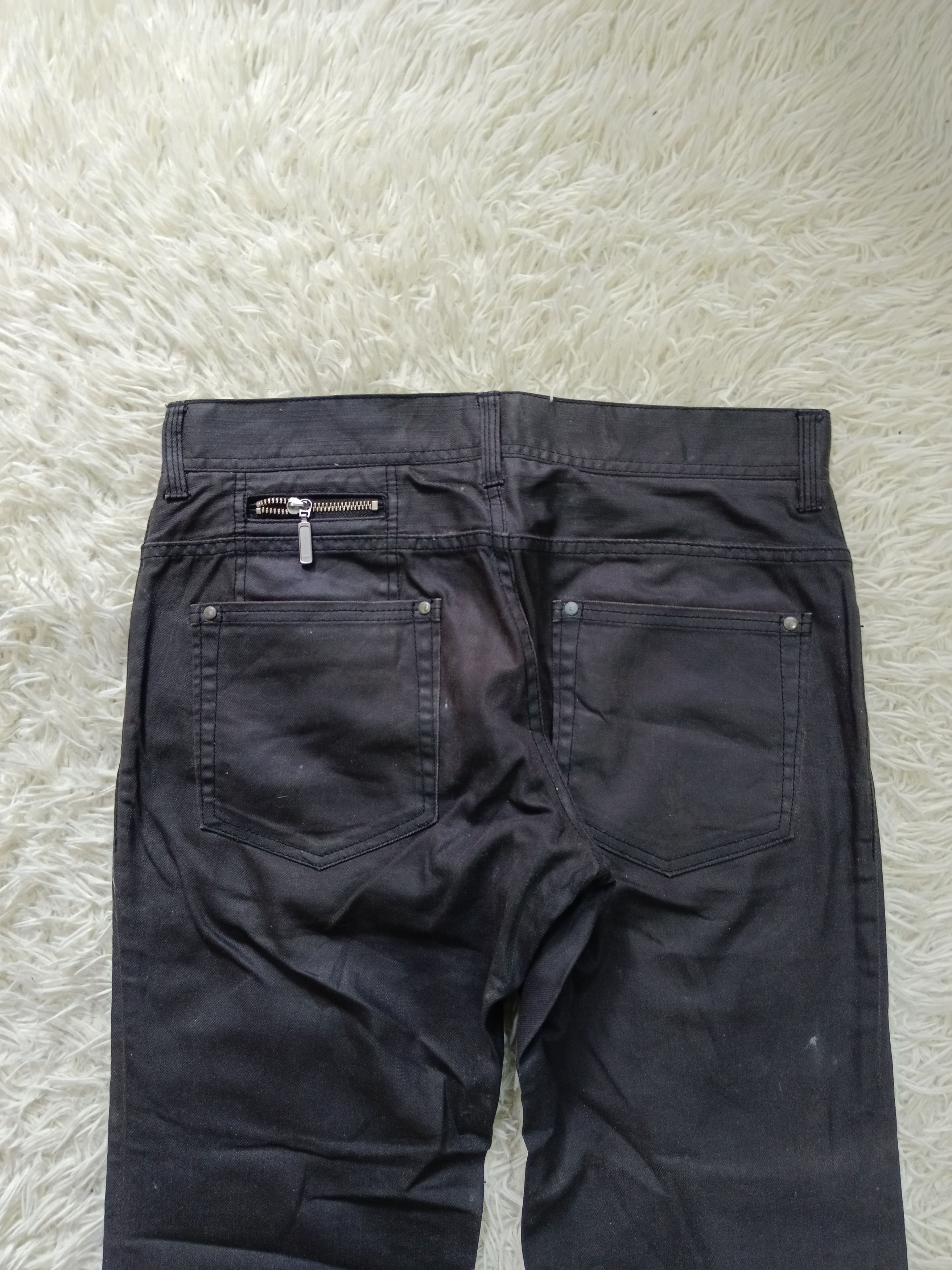 Comme Ca Ism BLACK FADE WAXED COMME CA DENIM PANTS Size US 32 / EU 48 - 4 Thumbnail