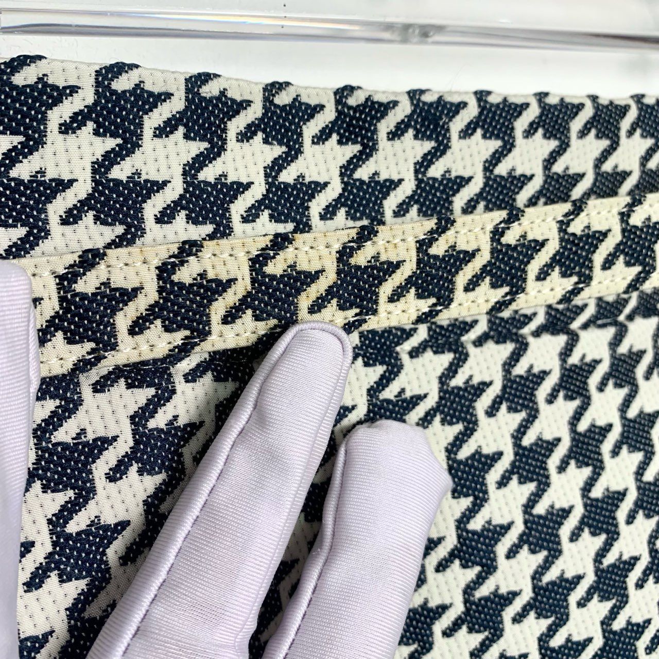 Dior Christian Dior Houndstooth A-Line Skirt With Logo Button Mad Size 42" / US 20 - 3 Thumbnail