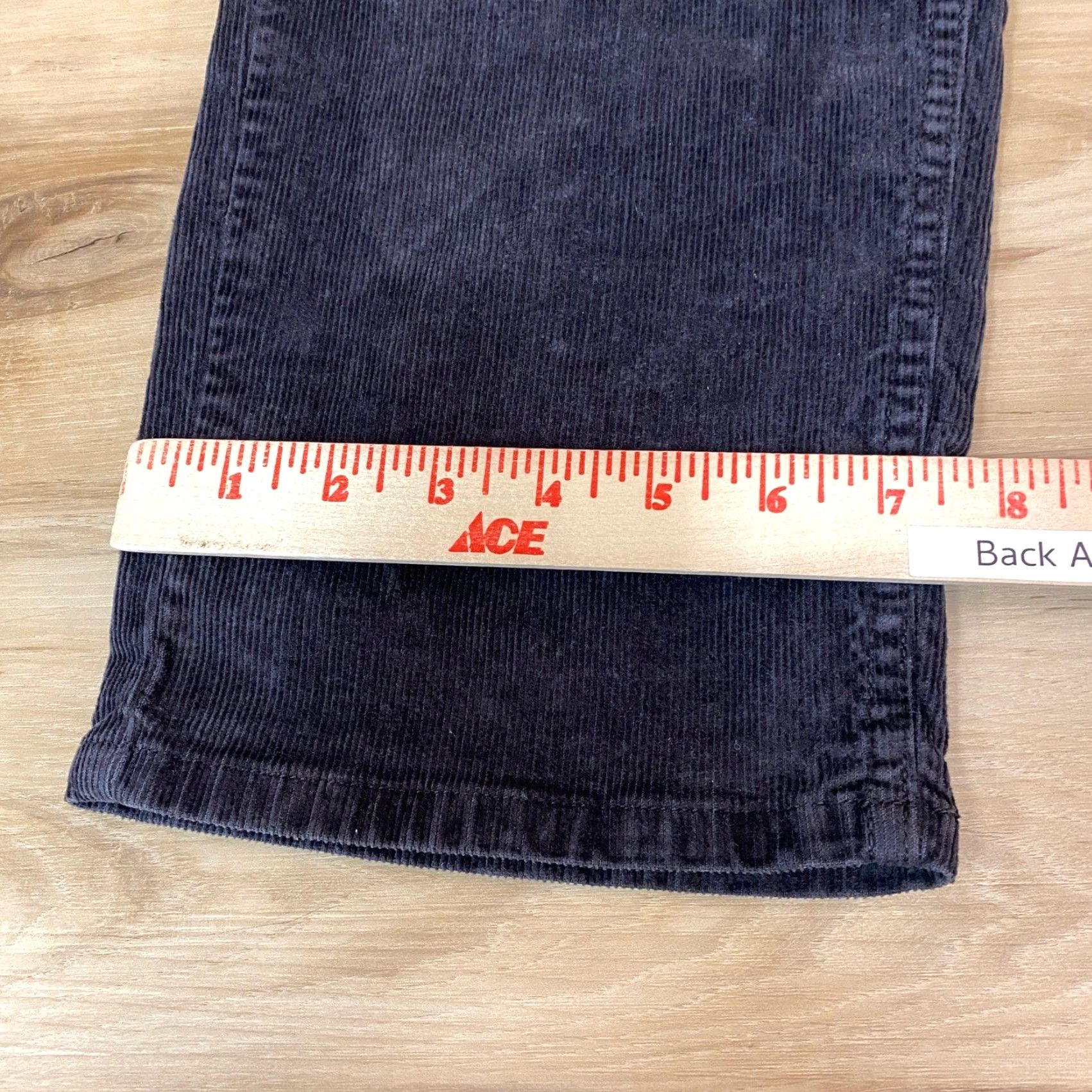 Vintage Bearbottom Corduroy Pants Dark Gray Mens XL 32 Inseam Elastic Waist Cotton Spandex Straight Front 5-Pocket Casual Fall Winter Size US 36 / EU 52 - 6 Thumbnail