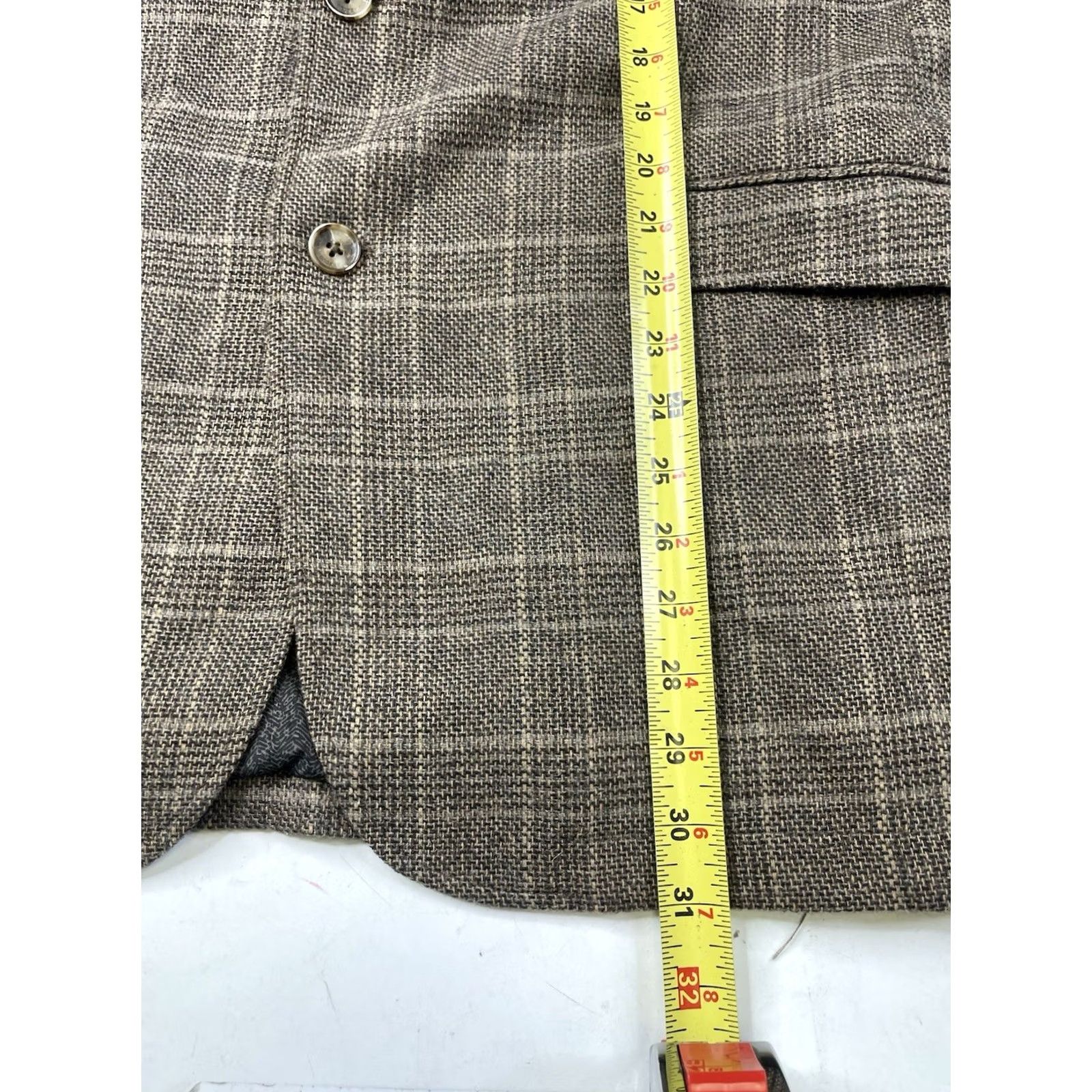 Joseph Abboud VINTAGE Joseph Abboud Blazer Mens XL Brown Glen Plaid Wool Elbow Patch Sport Coat Jacket Size 46R - 7 Thumbnail