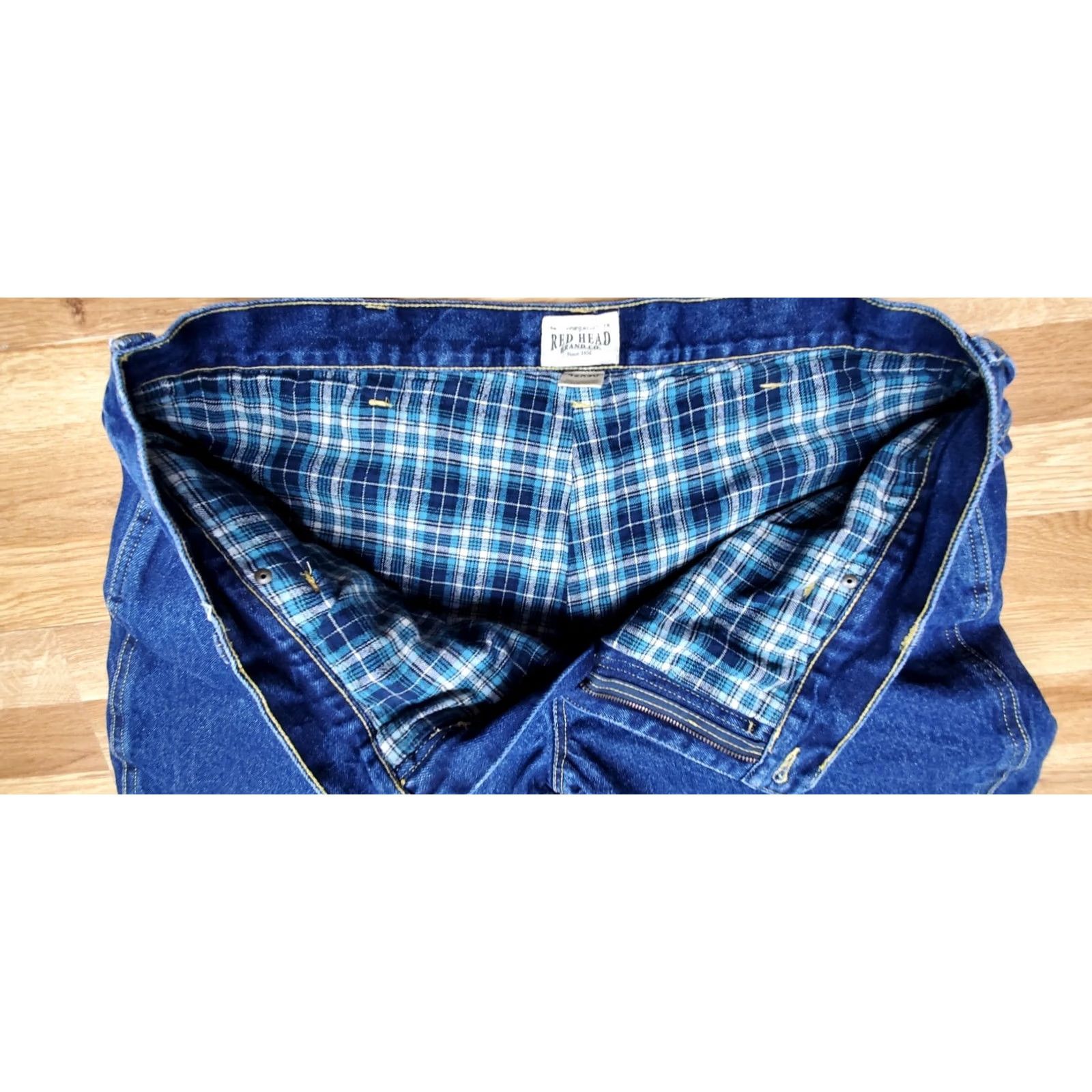Denime RedHead Jeans Men 40x29 Denim Blue Flannel-Lined 5-Pocket Straight Cold Weather Work Pants Winter Size US 40 / EU 56 - 7 Thumbnail