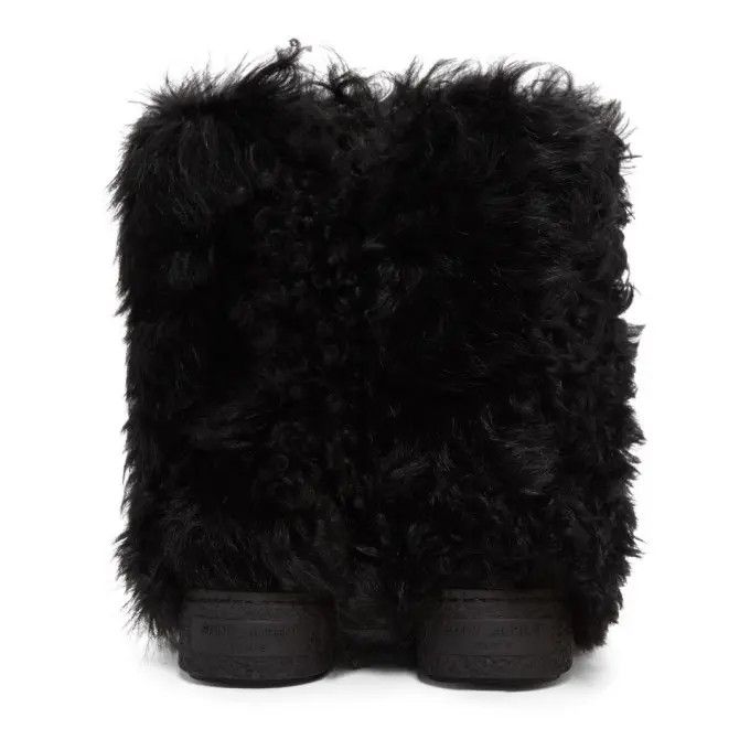 Saint Laurent Paris o1bcso1str0125 Furry Boot In Curly Fur And Leather in Black Size US 9 / IT 39 - 3 Thumbnail