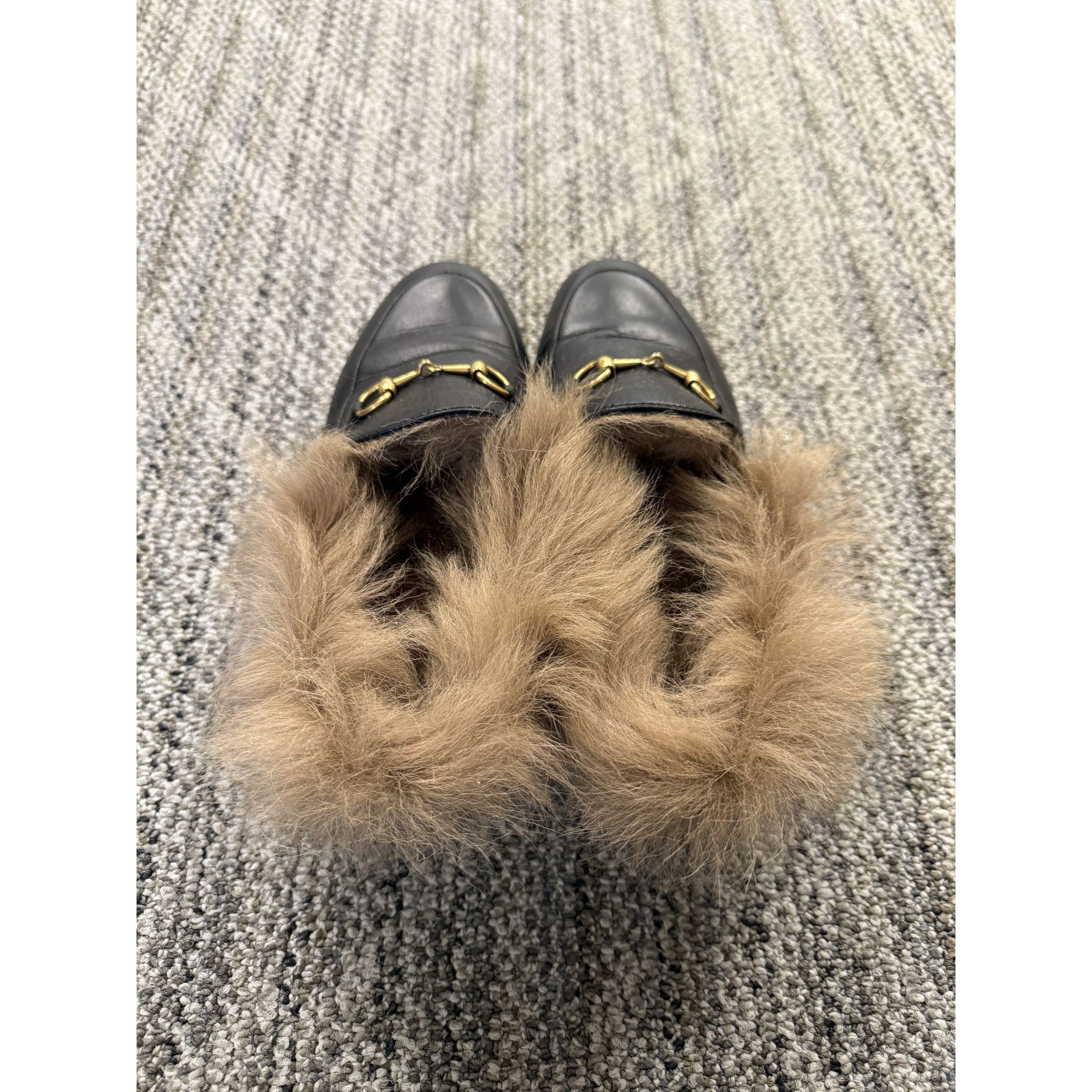 Gucci Gucci Black Leather Princetown Fur Lined Loafers Size 37 Mad Size US 7 / IT 37 - 2 Thumbnail