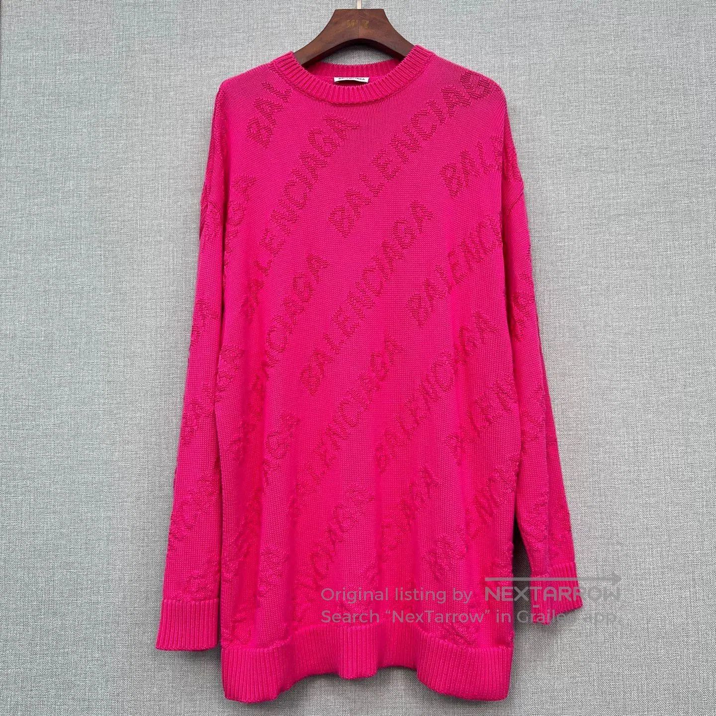 Balenciaga Balenciaga All-Over Logo Knit Sweater. Size S / US 4 / IT 40 - 1 Thumbnail