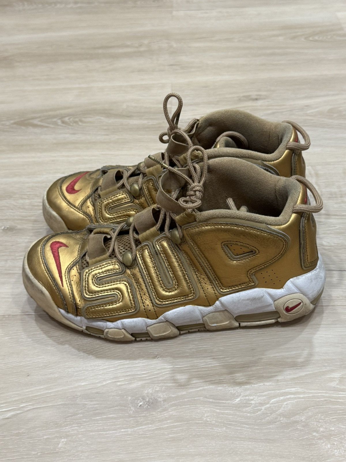 Nike Supreme Uptempo “Suptempo” Gold Sneakers