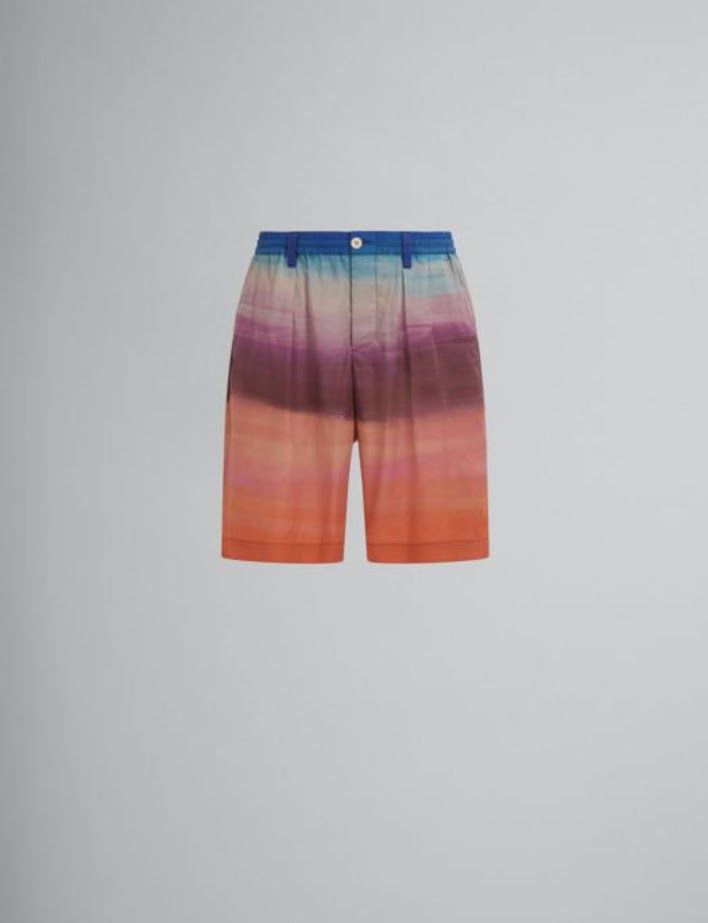 image of Marni O1W1Db10524 Cotton Print Shorts In Multicolor, Men's (Size 30)