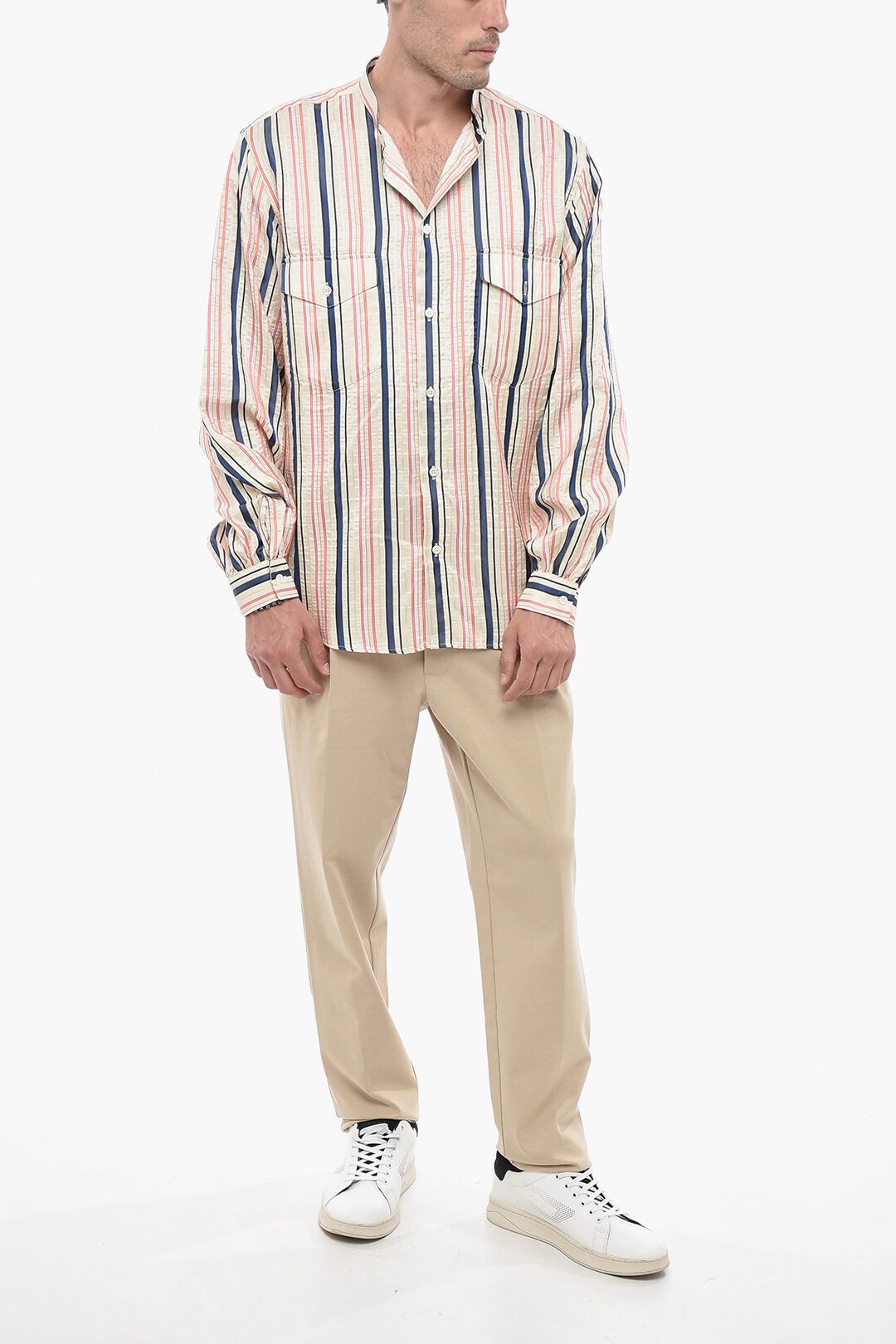 Bally o1y1224 Long Sleeves Patterned Silk Shirt in Multicolor Size US M / EU 48-50 / 2 - 4 Thumbnail