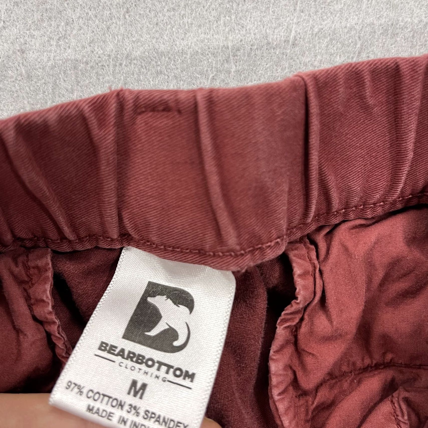 Vintage Bear Bottom Pants Mens Medium Red Stretch Chino Pant Tapered Casual Preppy City Size US 31 - 4 Thumbnail