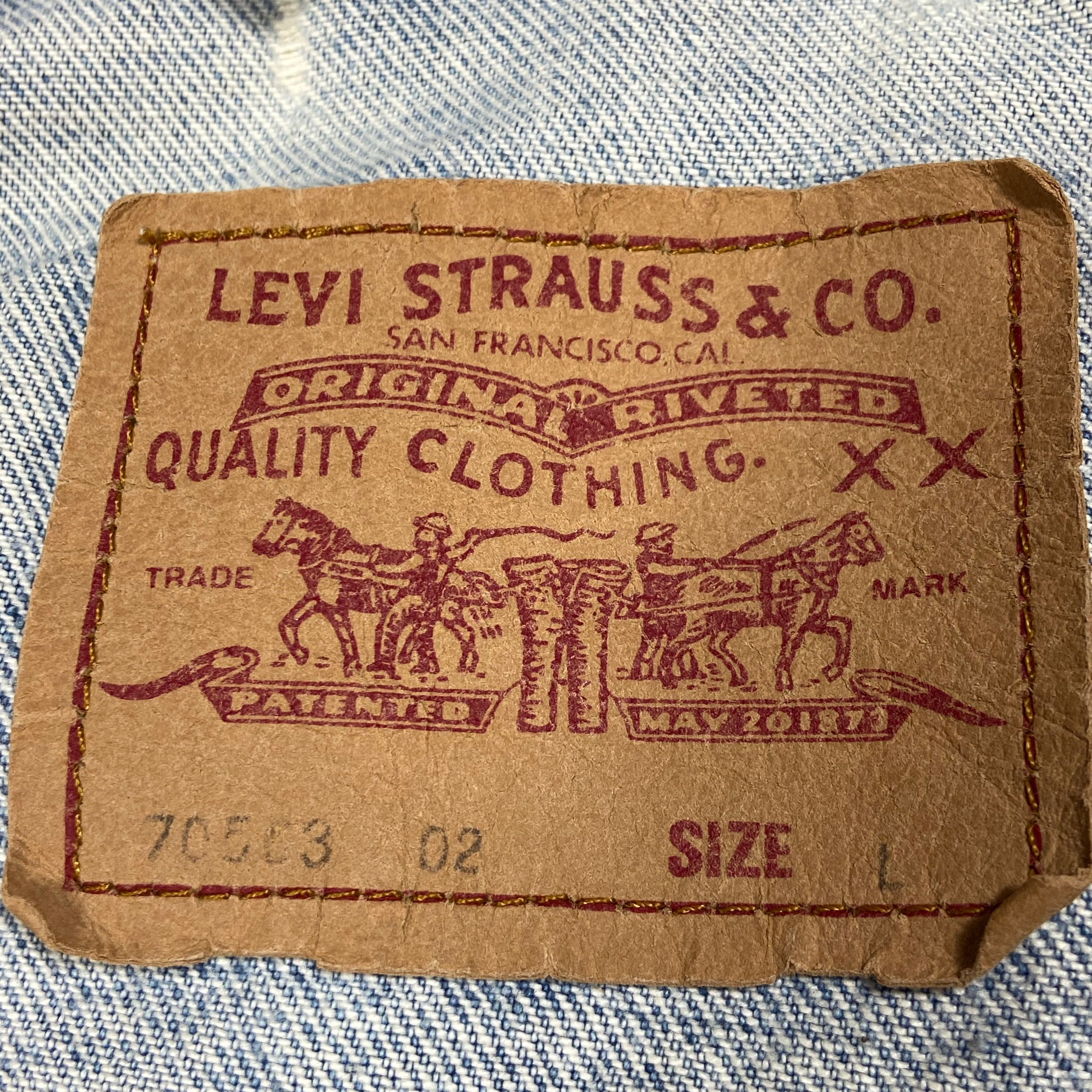 Levi's 1990s BABY BLUE AMAZING LEVIS BOXY FIT JEANS JACKET - № 2127 Size US L / EU 52-54 / 3 - 12 Thumbnail