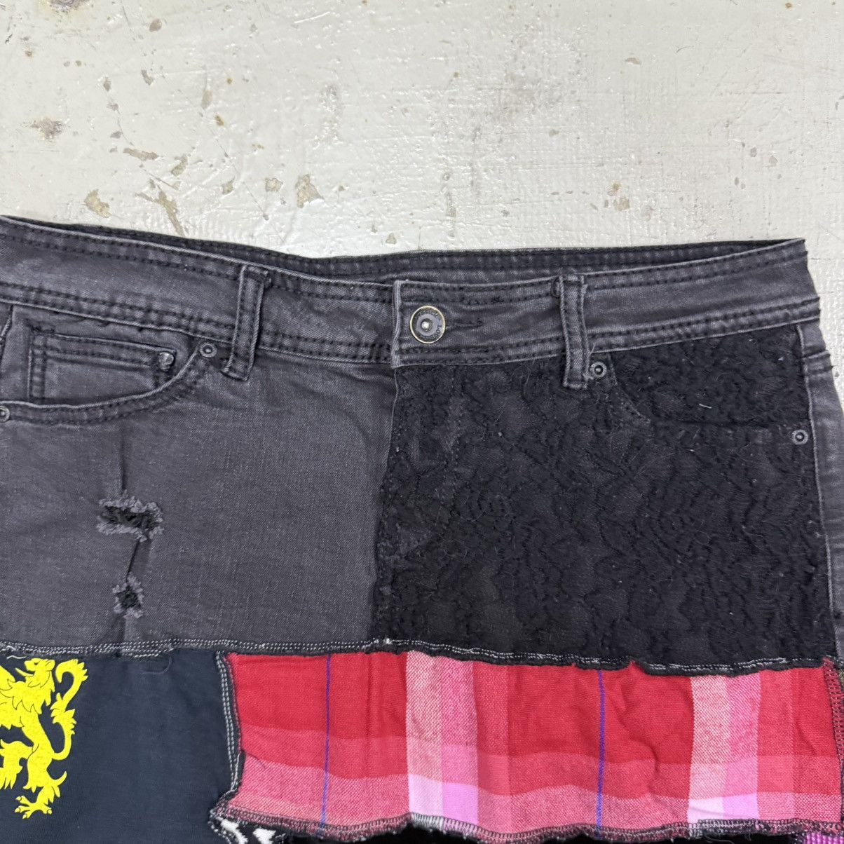 Kapital 1 of 1 Handmade Denim Patchwork Rework Punk Midi Skirt Size 33" - 4 Thumbnail