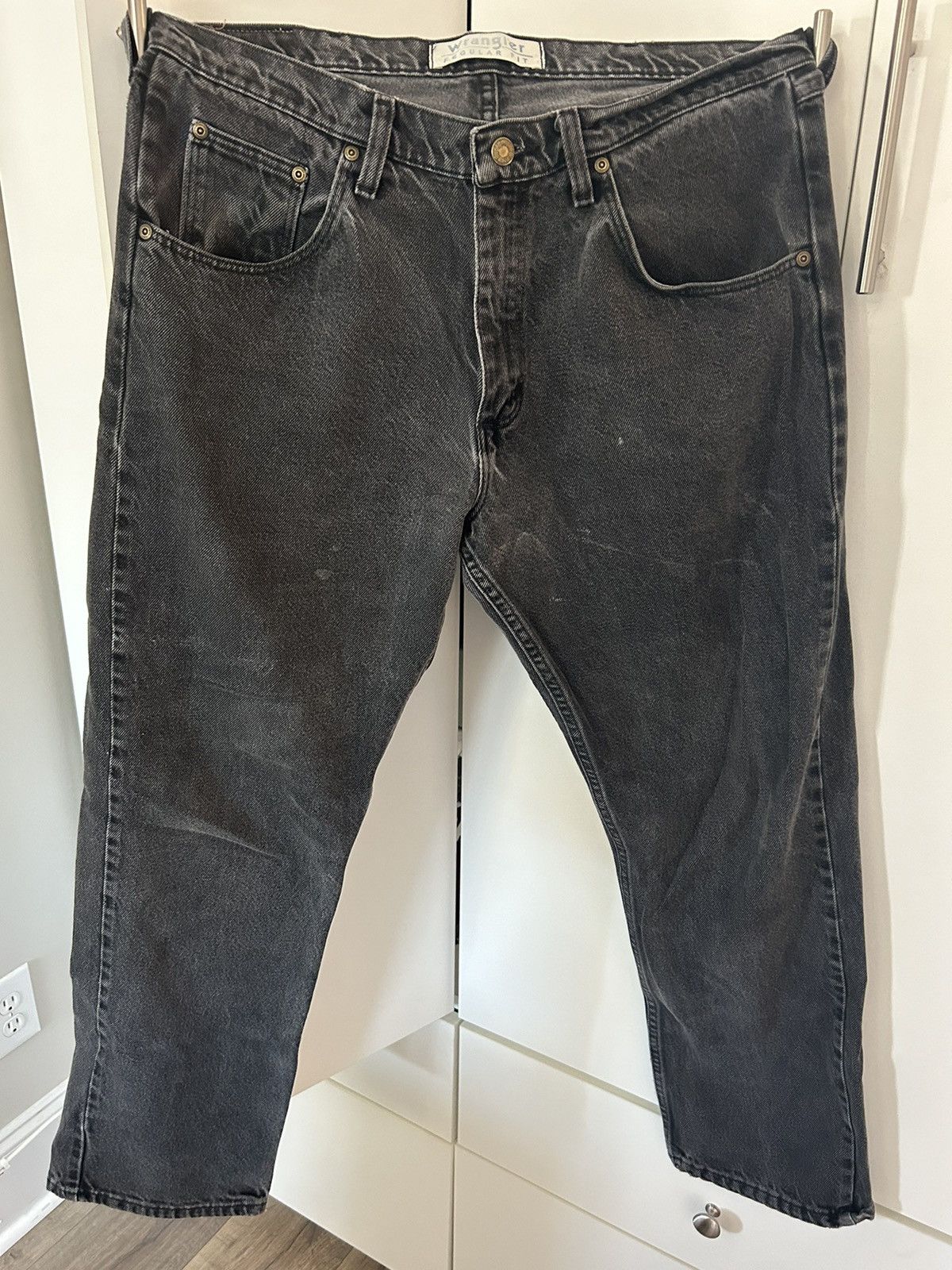 Wrangler Wrangler Black Faded Denim Jeans | Grailed